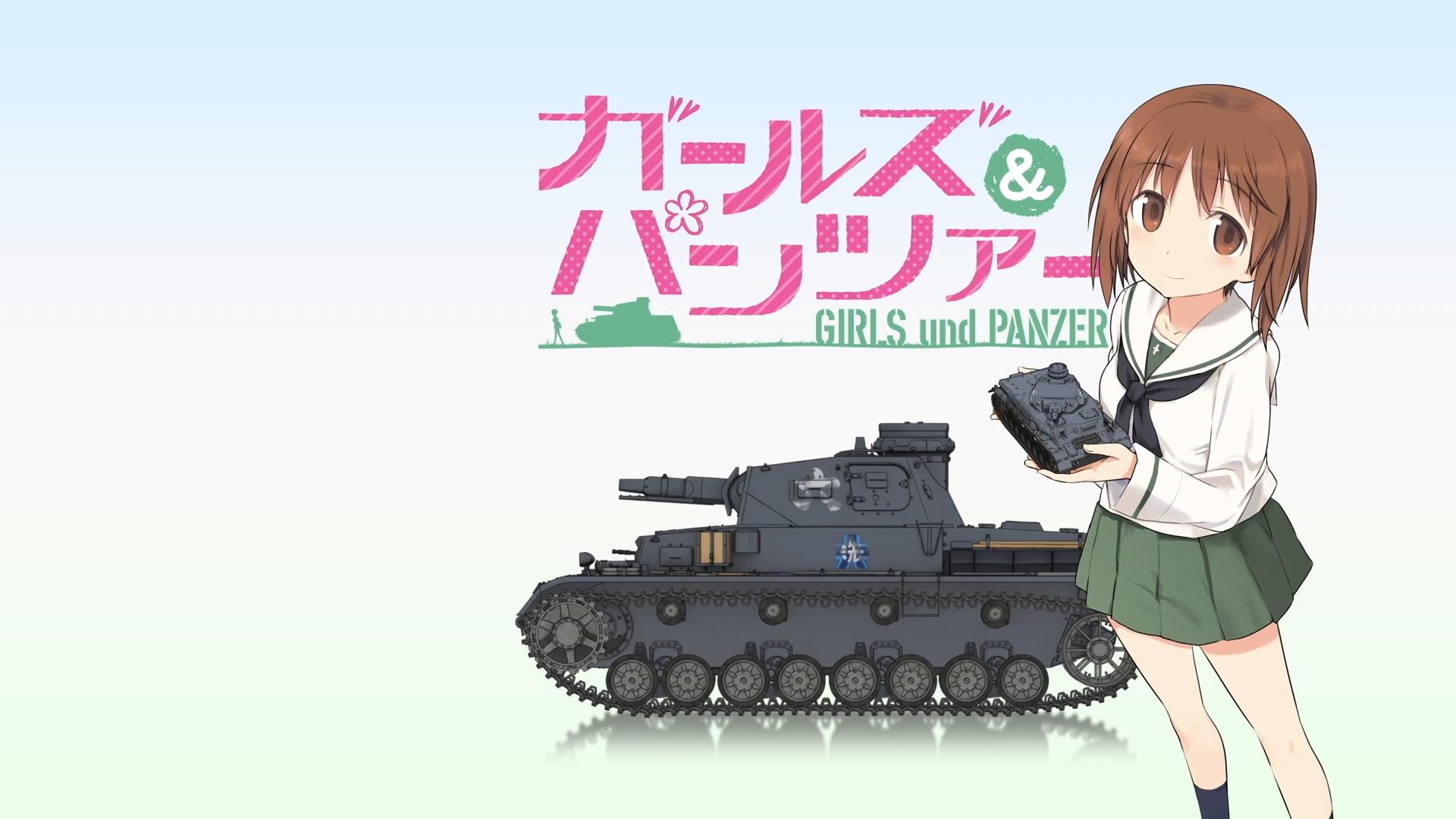 Girls Und Panzer Anime Girls Tank White Background Japanese Minimalism Simple Background School Unif 1920x1080