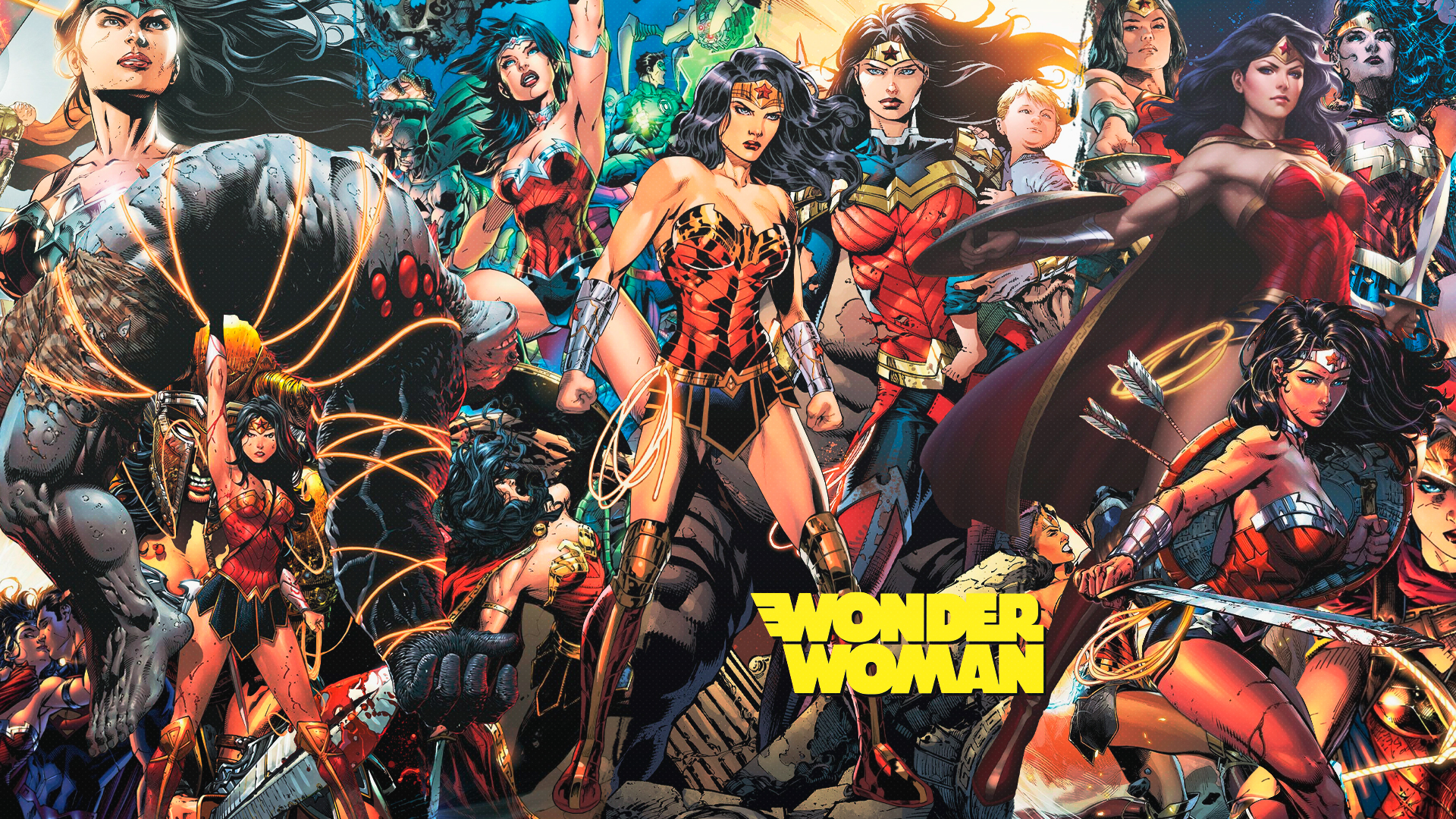 Wonder Woman Collage DC Comics DC Universe DinocoZero 1920x1080