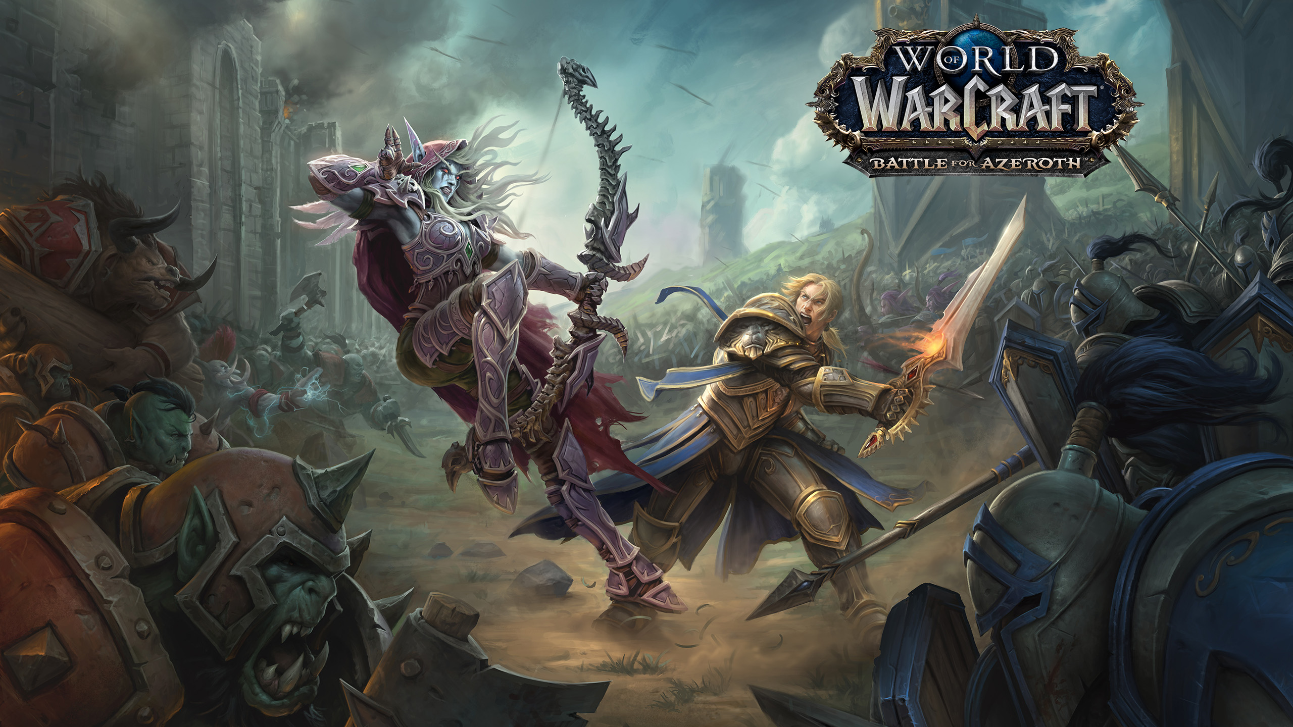 World Of Warcraft World Of Warcraft Battle For Azeroth Horde Alliance Sylvanas Windrunner Anduin Wry 2560x1440