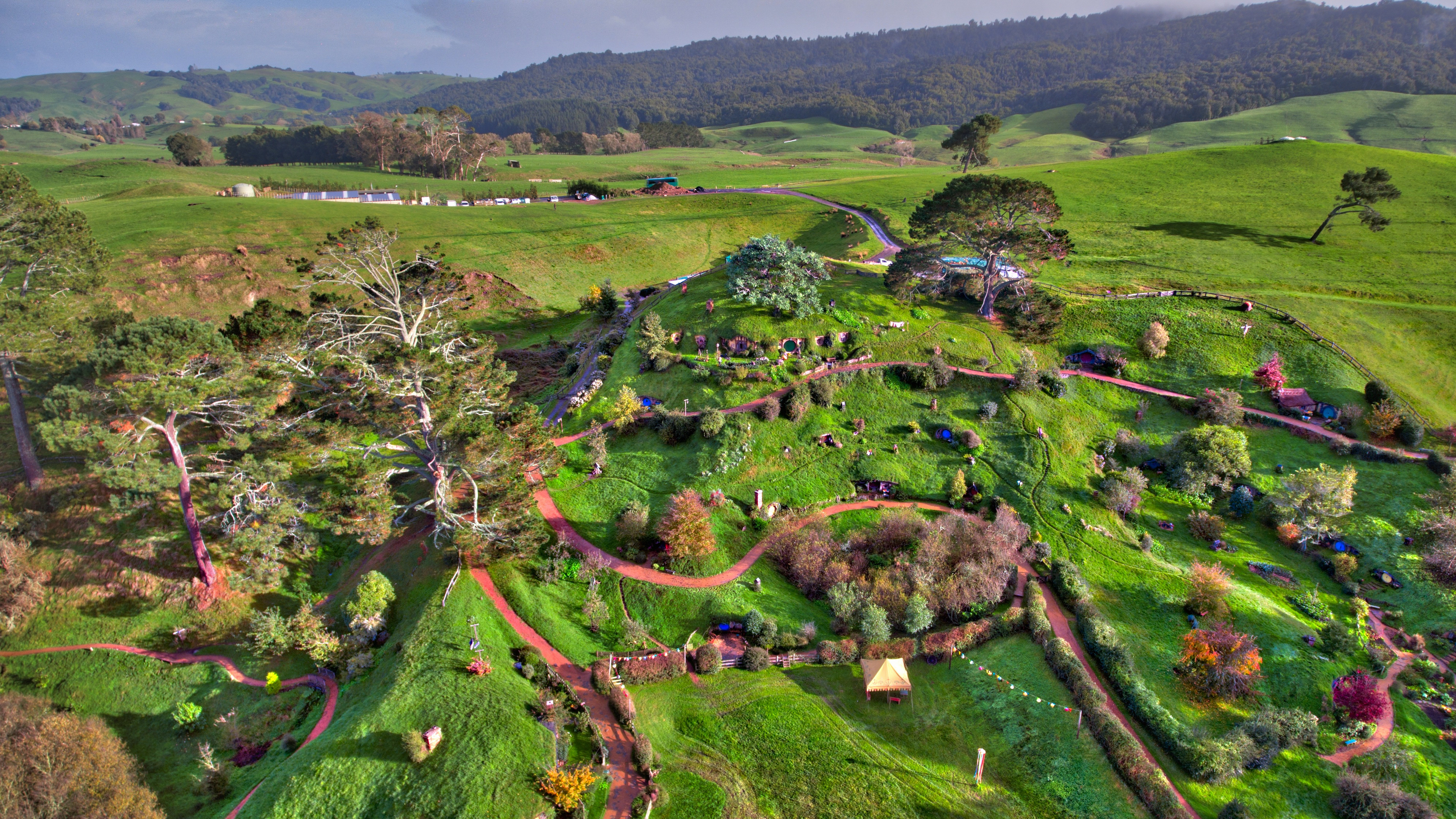 Landscape Trey Ratcliff 4K New Zealand Nature Trees Hobbiton 3840x2160