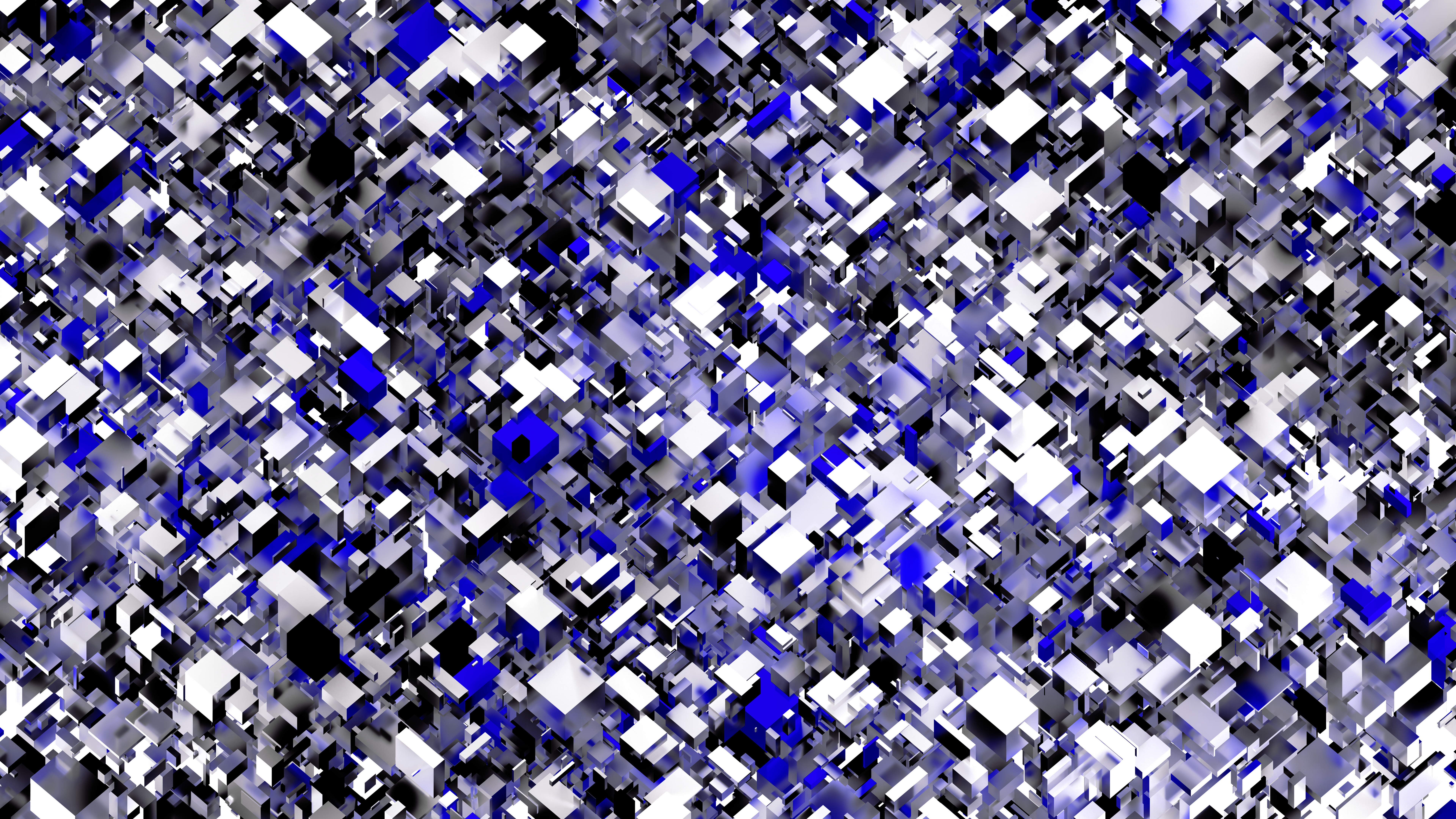 Abstract 3D Abstract Blender Blue CGi Cube Artwork Geometry Shapes 7680x4320