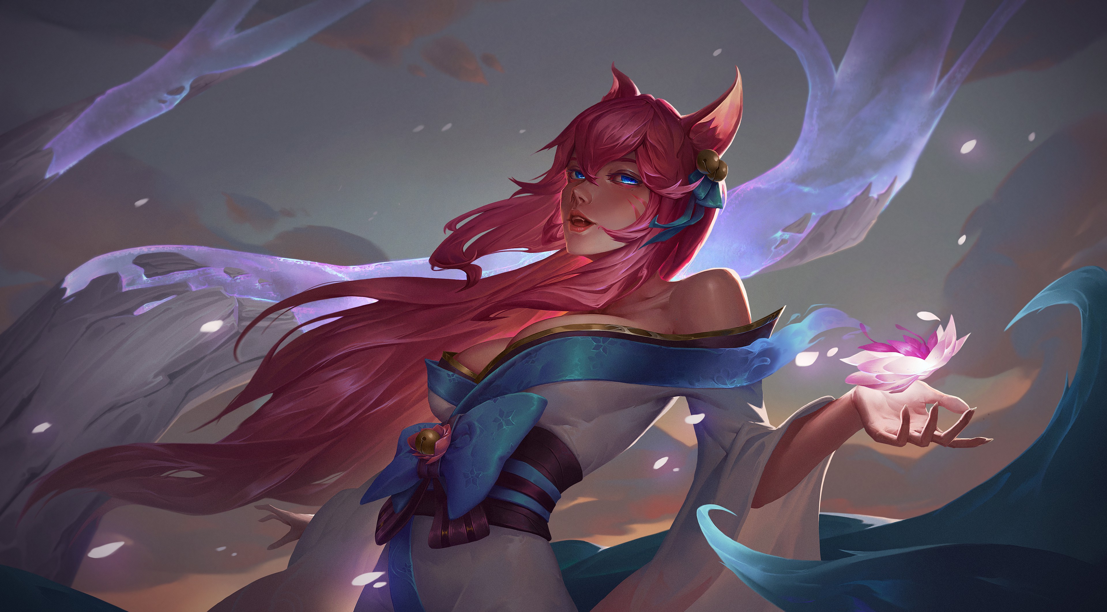 Ahri League Of Legends League Of Heroes Video Games Video Game Girls Video Game Characters Redhead F 3840x2124