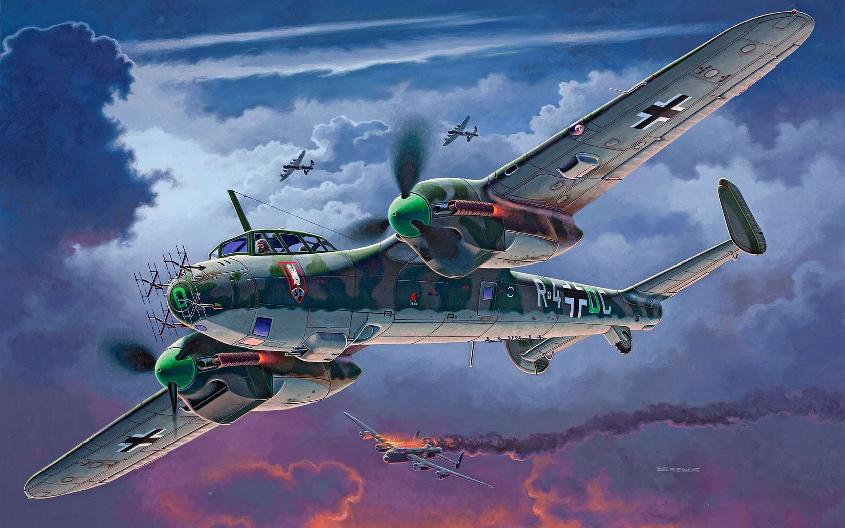 World War Ii Military Aircraft Military Airplane Aircraft Nightfighter Night War Avro Lancaster Dorn 1680x1050