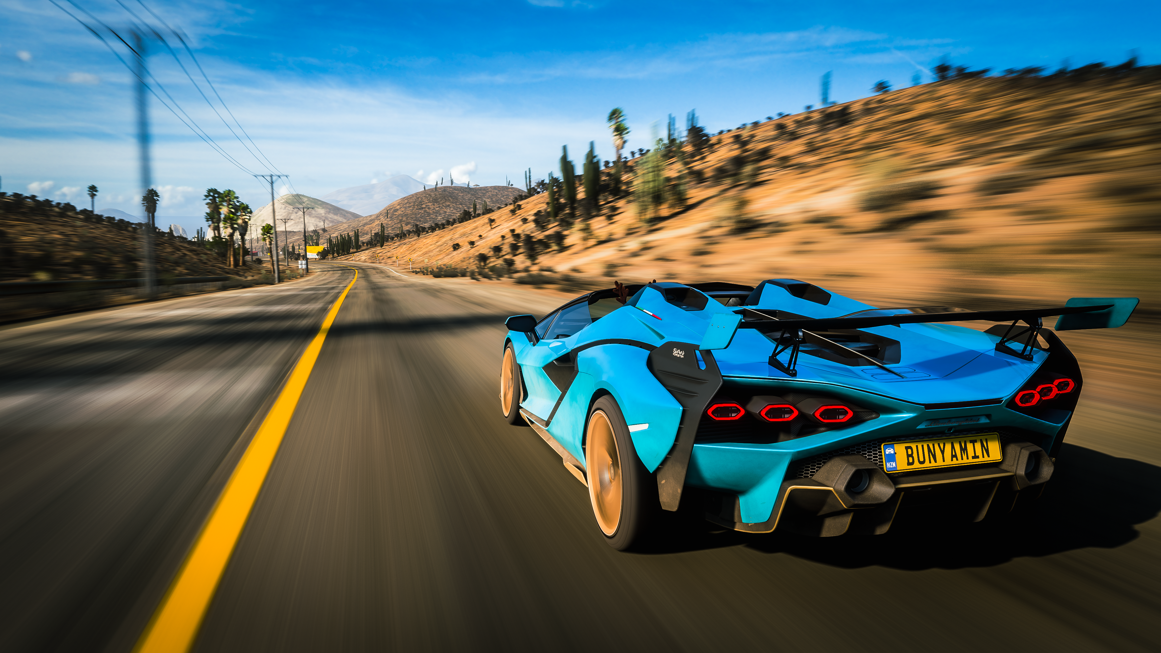 Forza Forza Horizon Forza Horizon 5 Vehicle Car Lamborghini Lamborghini Sian Video Games Video Game  3840x2160