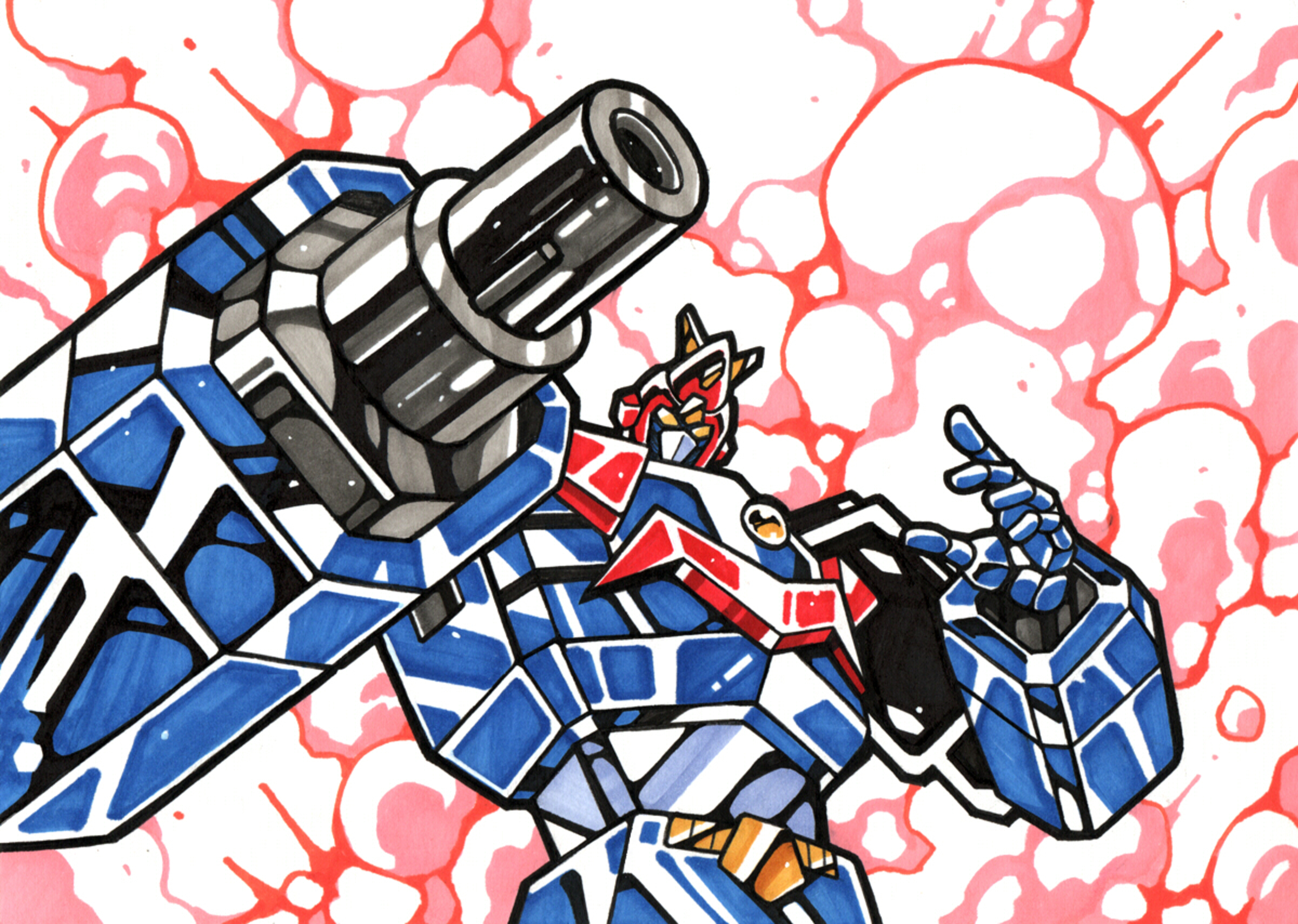 Anime Mechs Voltes V Super Robot Taisen Artwork Digital Art Fan Art 2400x1708