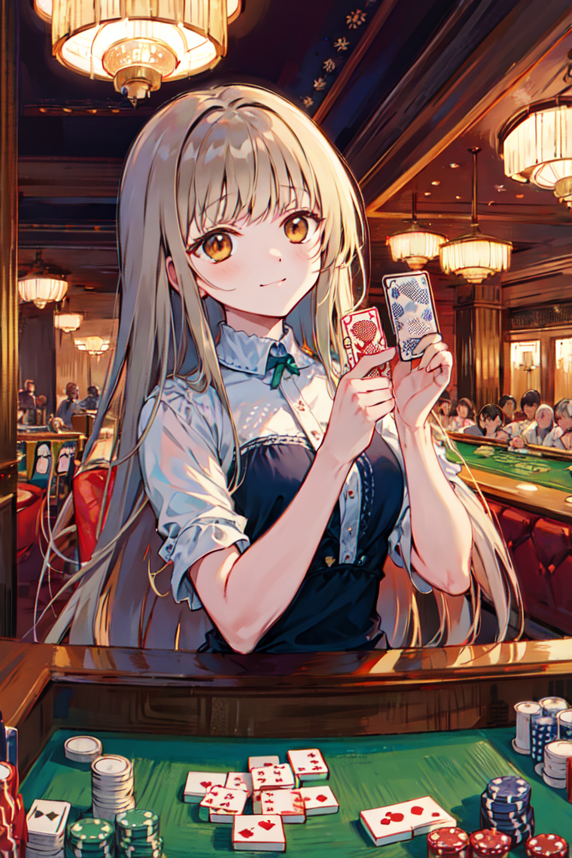 Otonari No Tenshi Sama Shiina Mahiru Anime Girls Ai Art Blonde Vertical Cards Poker Chips Smiling Lo 1152x1728