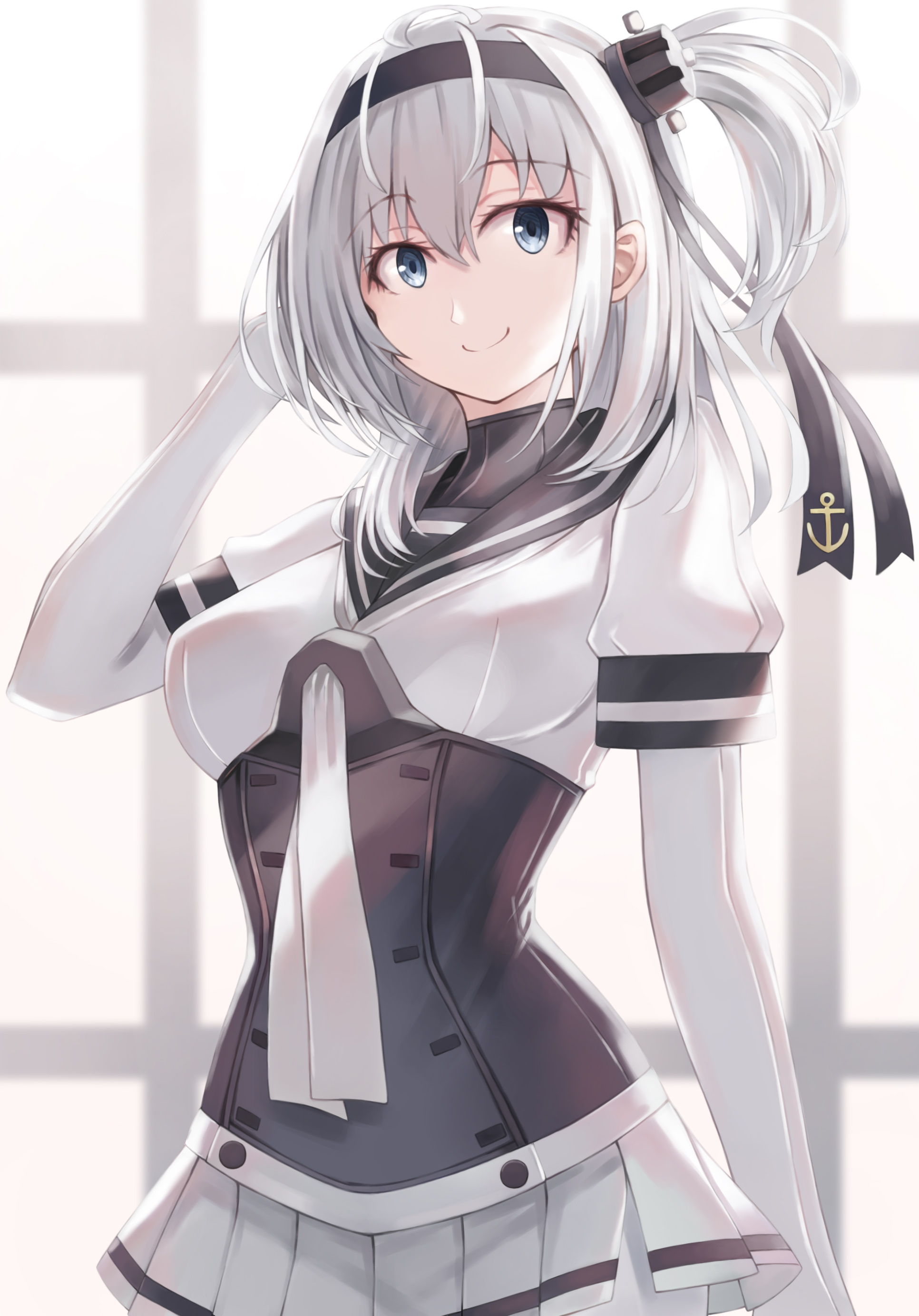 Anime Anime Girls Kantai Collection Suzutsuki KanColle Long Hair Silver Hair Solo Artwork Digital Ar 1932x2767