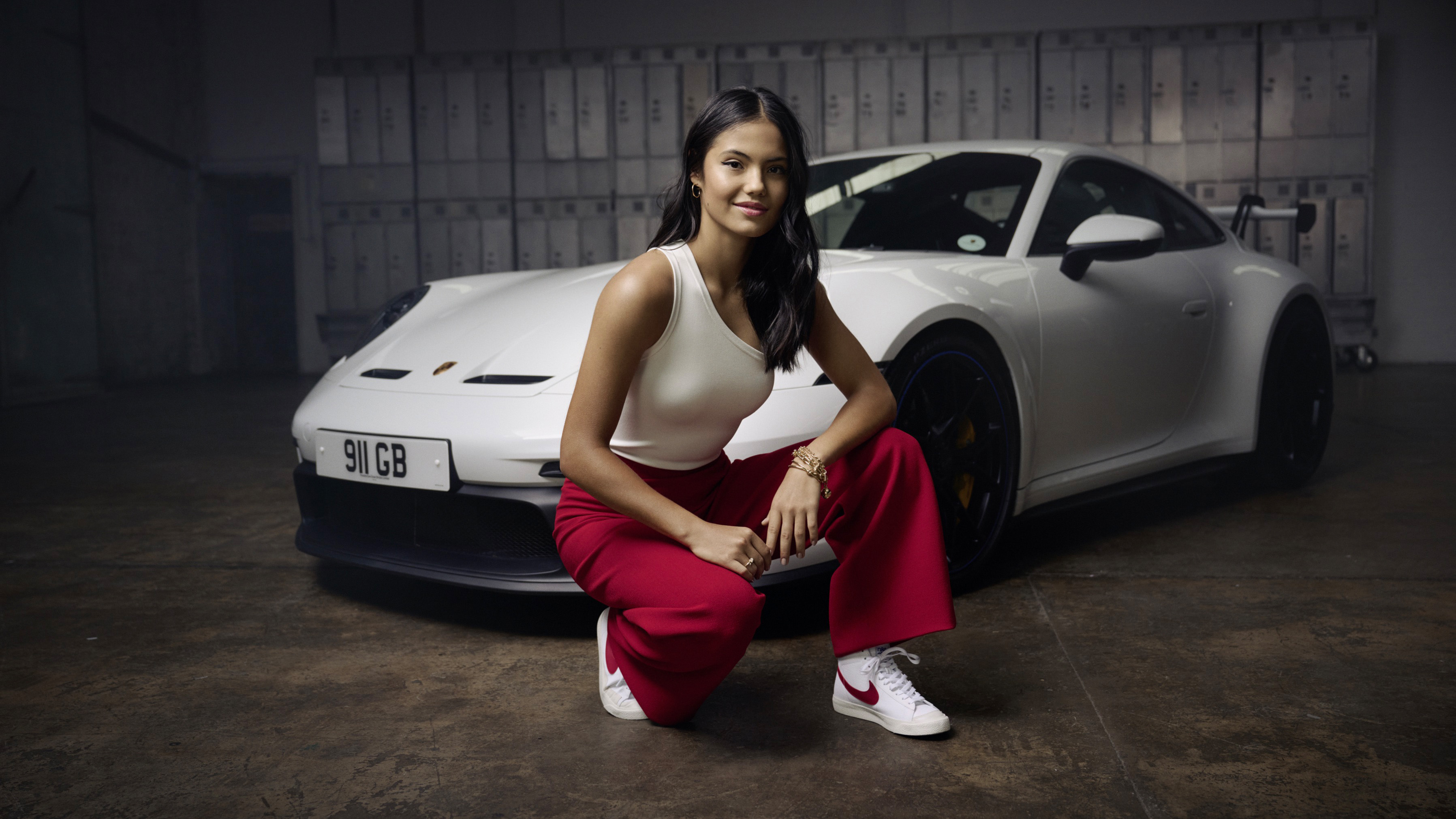 Emma Raducanu Tennis Sport British Porsche Commercial Athletes Women Car Women With Cars 3593x2020