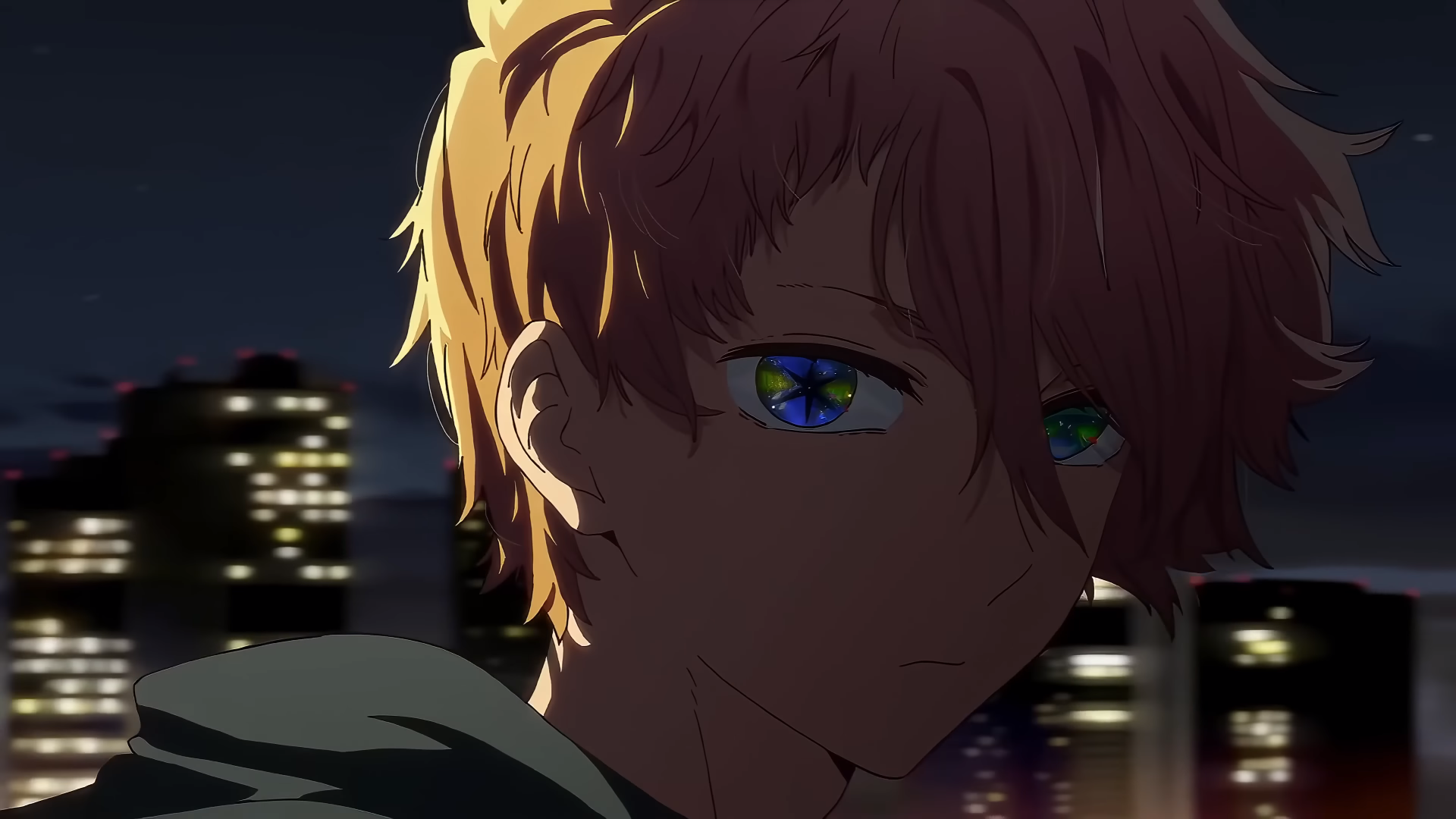 Oshi No Ko Aqua Hoshino Star Eyes Looking At Viewer Anime Boys Blonde Anime Screenshot Anime City Ni 1920x1080