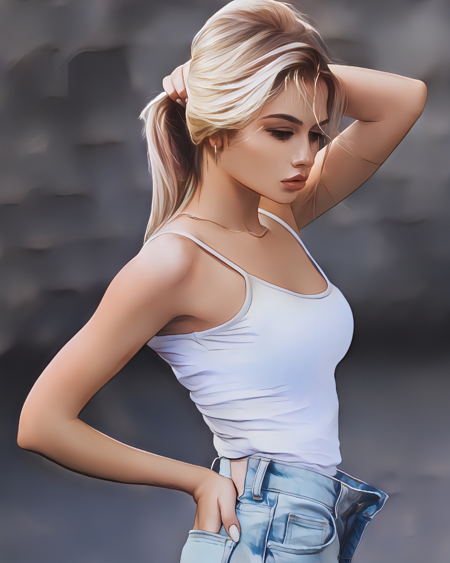 Model Bokeh Women Vertical Blonde Photoshopped 1446x1808