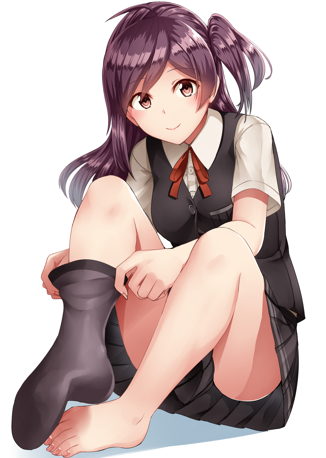 Hagikaze KanColle Kantai Collection Long Hair Long Sleeves Purple Hair Anime Anime Girls Artwork Dig 1068x1500