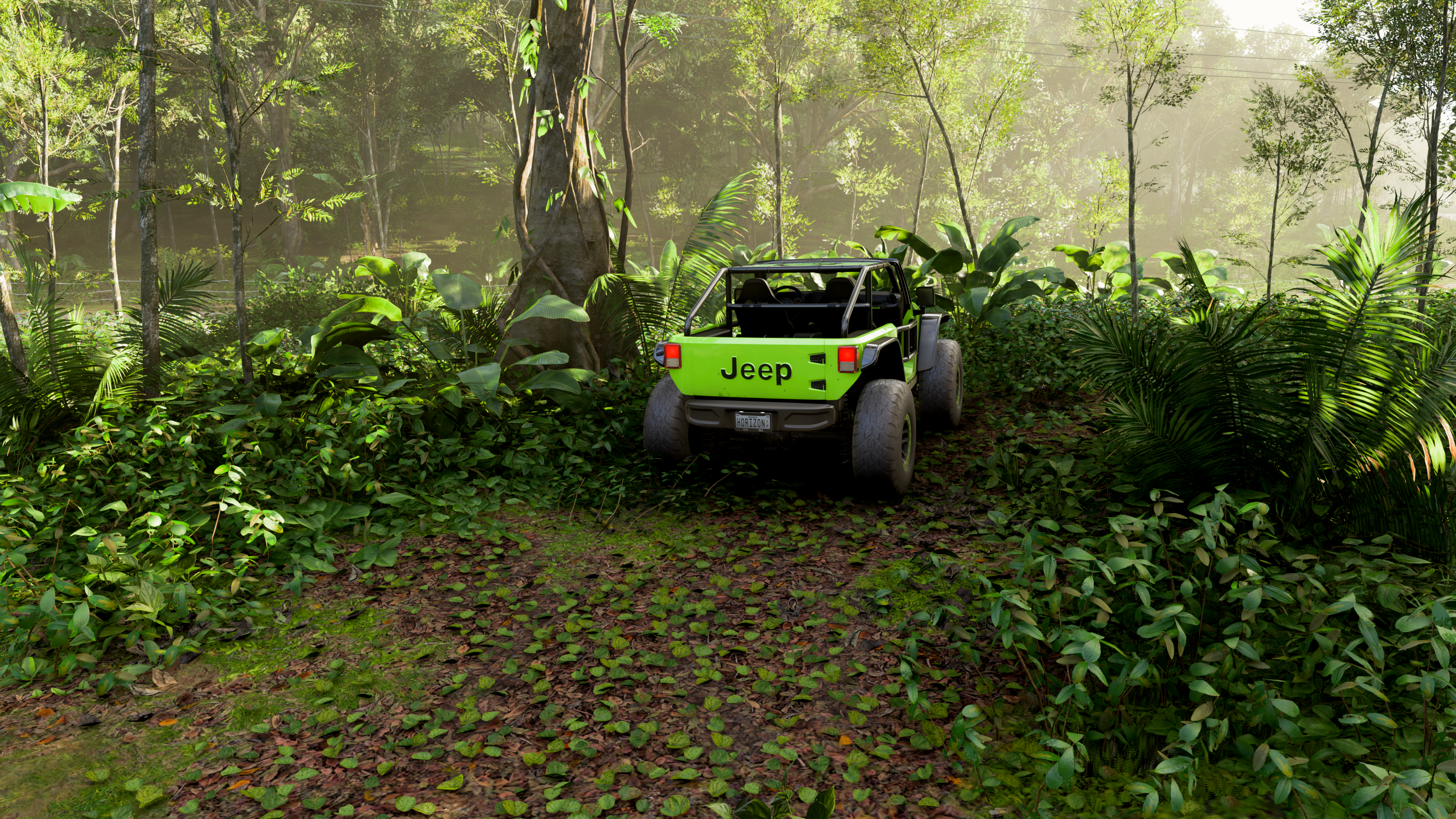 Nature Greenery Forza Horizon Car Rear View Taillights Trees Leaves Vehicle Video Games CGi 3840x2160