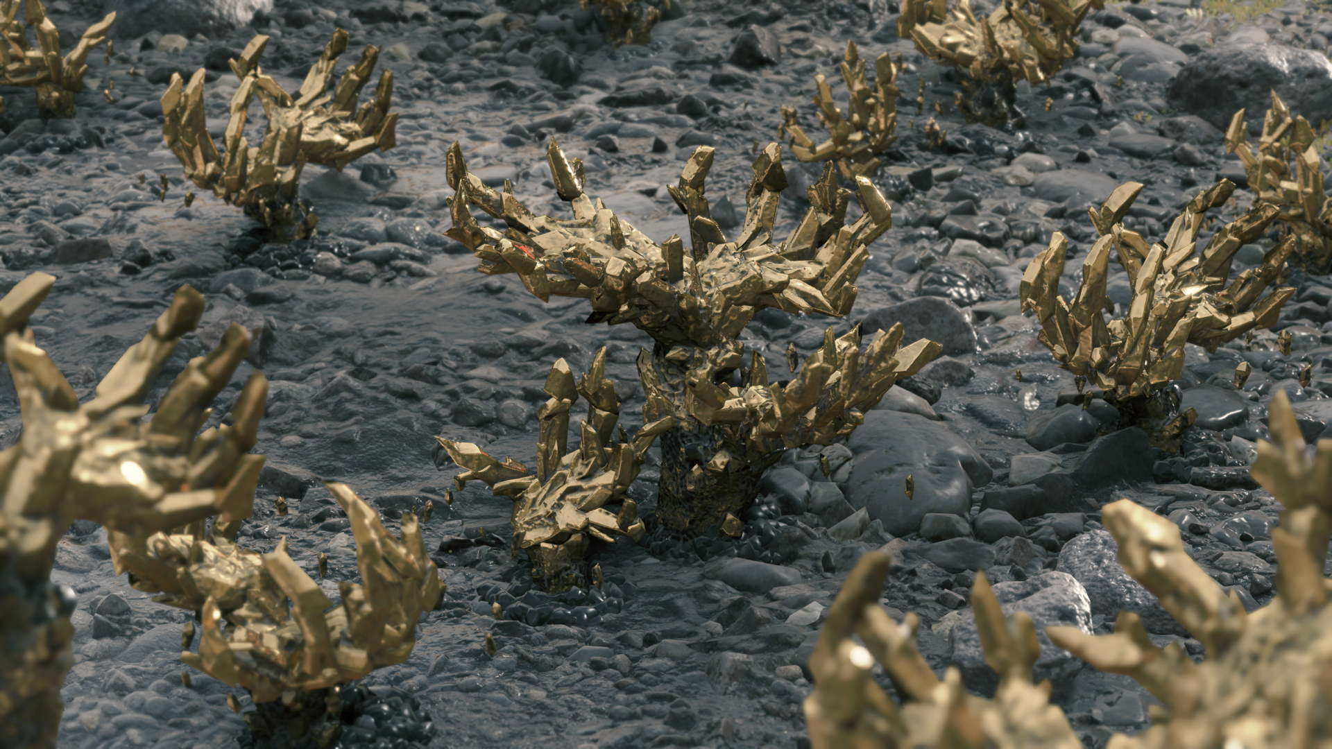 Kojima Productions Death Stranding Video Games Screen Shot Gold Hands Rocks CGi 1920x1080