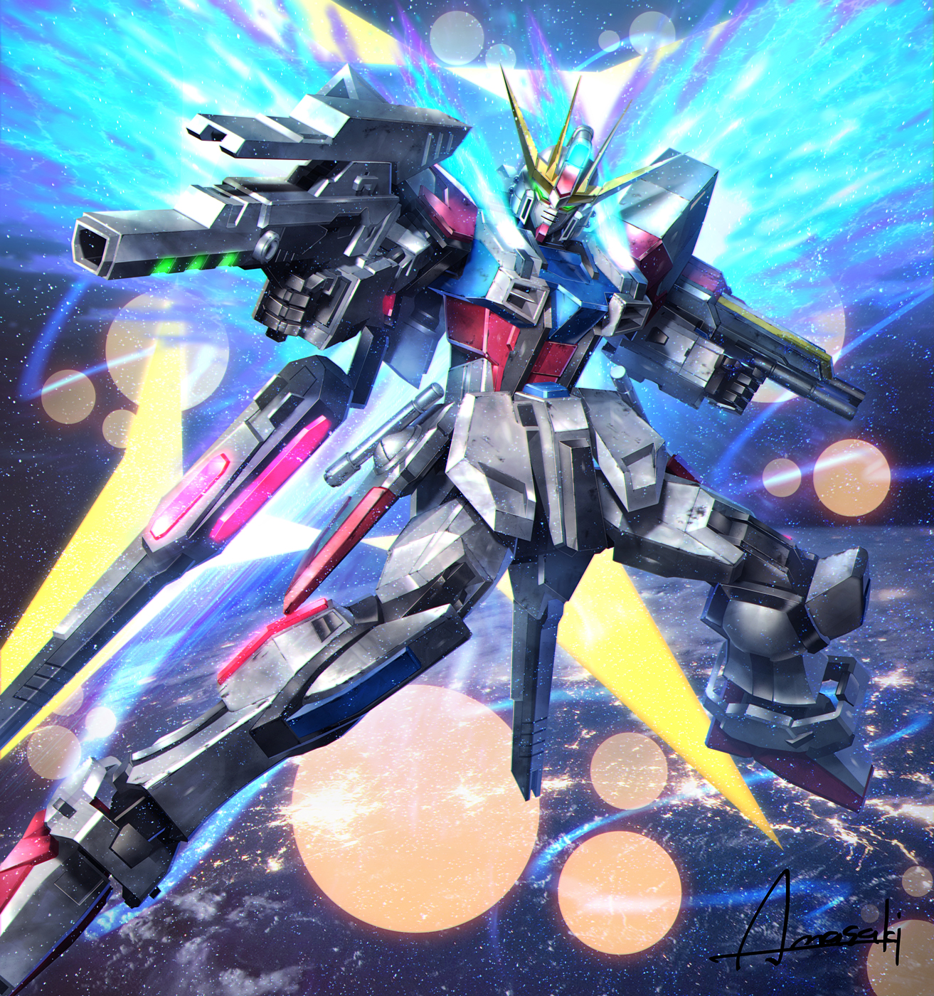 Anime Mechs Gundam Build Fighters Star Build Strike Gundam Super Robot Taisen Gundam Artwork Digital 1313x1400