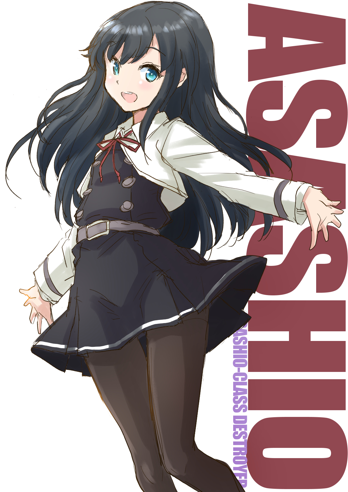 Asashio Kancolle Anime Anime Girls Kantai Collection Long Hair Black Hair Artwork Digital Art Fan Ar 1191x1684