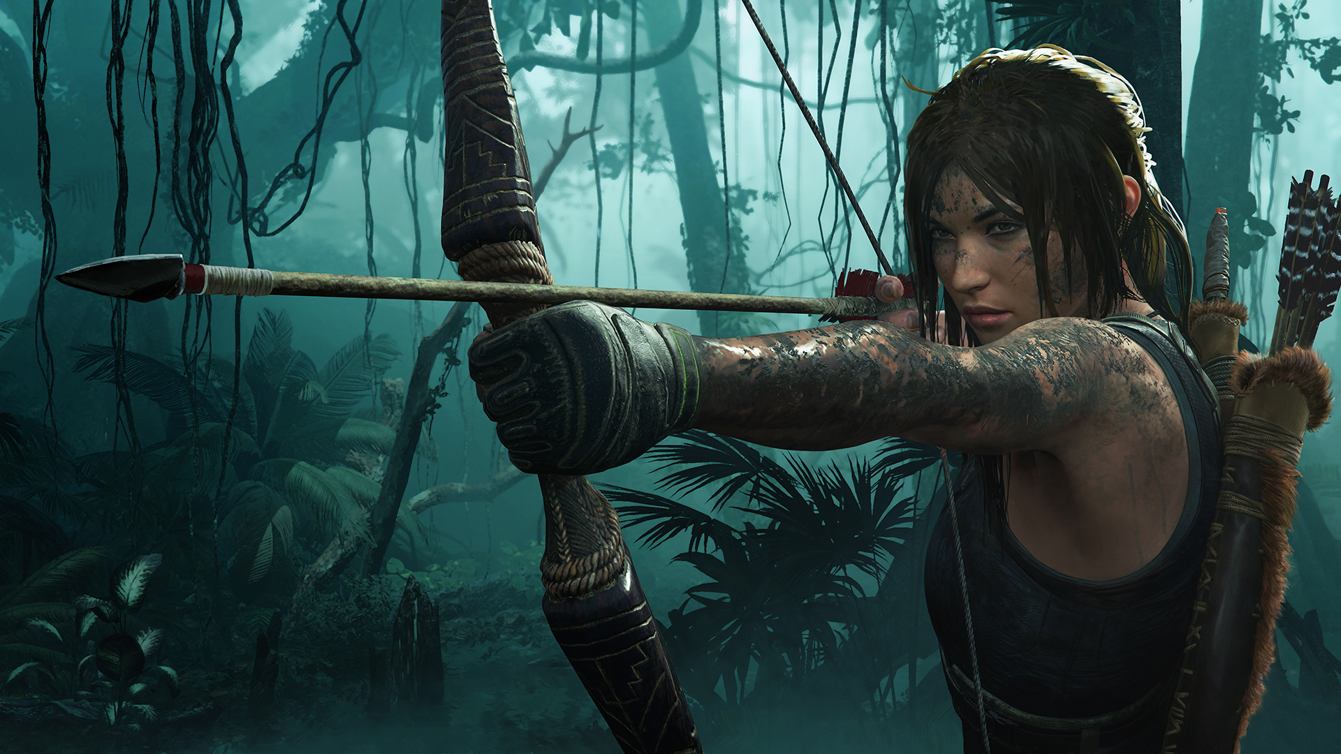 Tomb Raider Lara Croft Tomb Raider Bow Aiming Video Games Video Game Girls Video Game Characters 1920x1080
