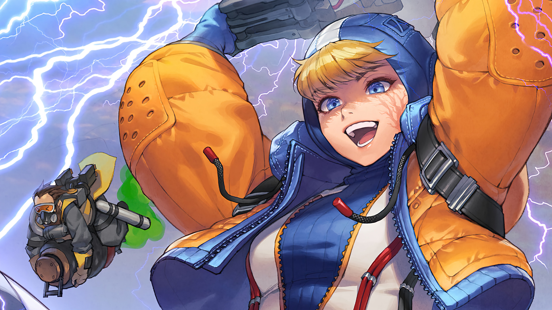 Apex Legends Video Games Video Game Characters Wattson Apex Legends Video Game Art Lightning 1920x1080