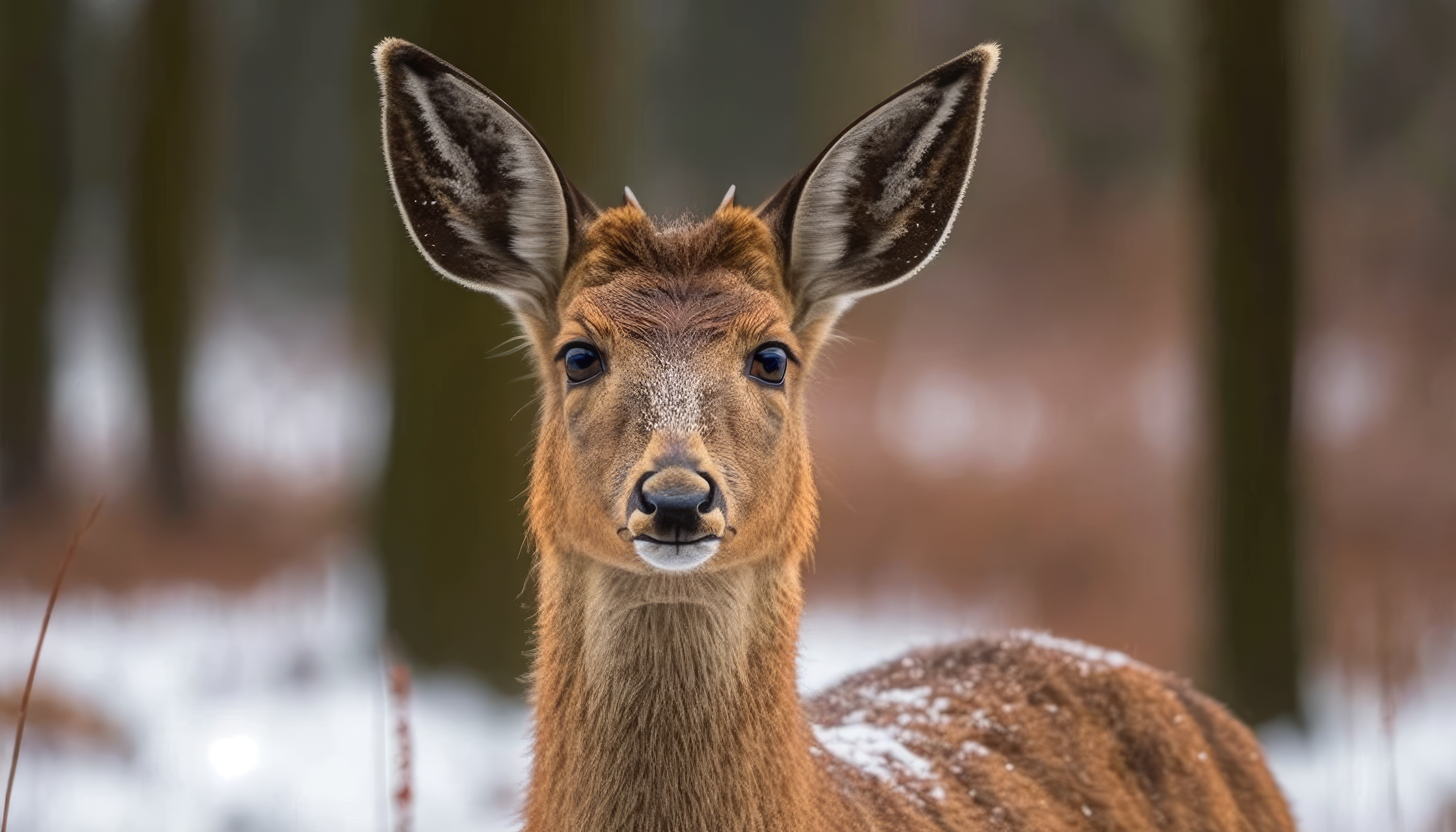 Ai Art Animals Nature Roe Deer Winter 4579x2616