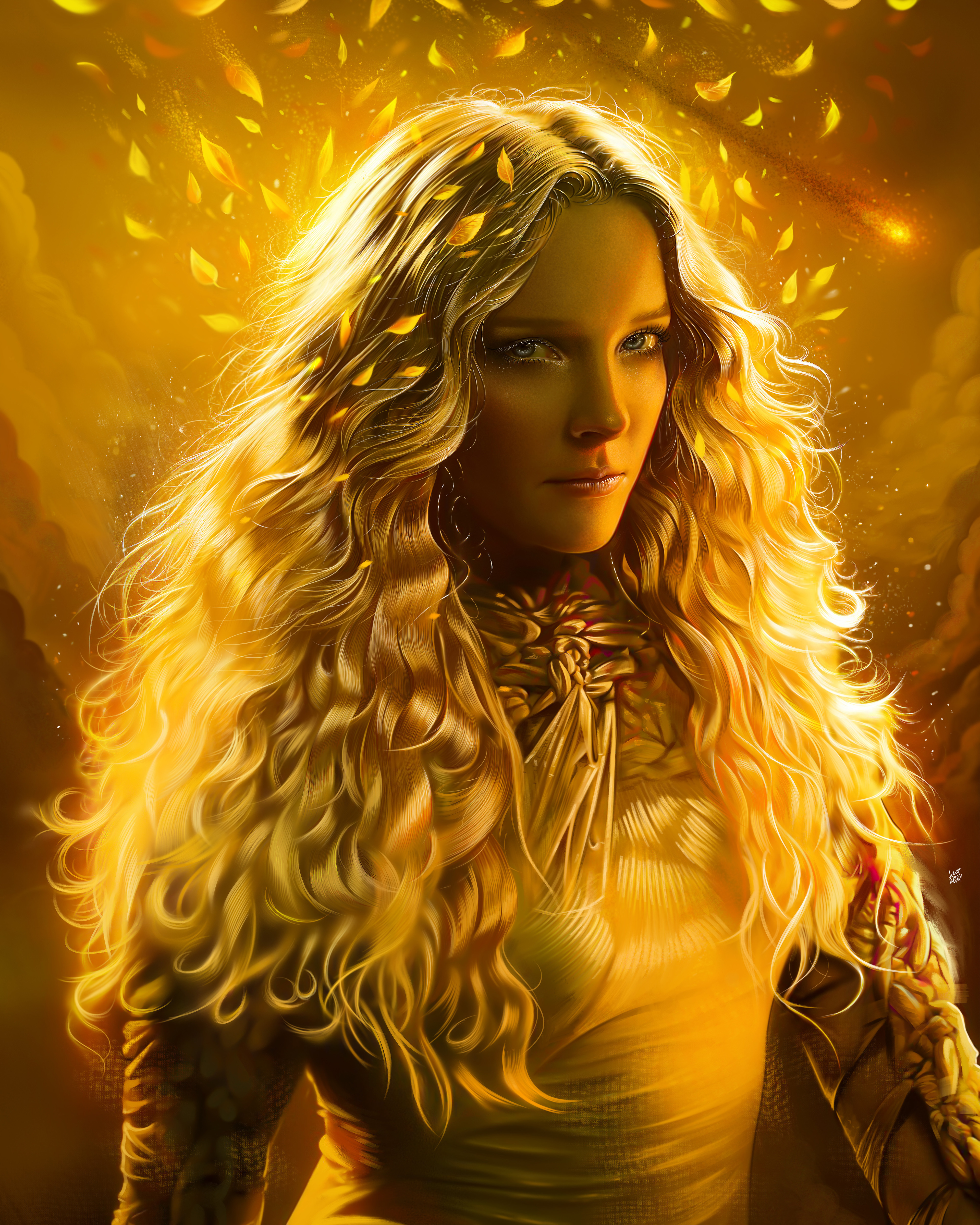 The Lord Of The Rings Blonde Galadriel Rings Of Power Digital Digital Art Artwork Portrait Character 3840x4800
