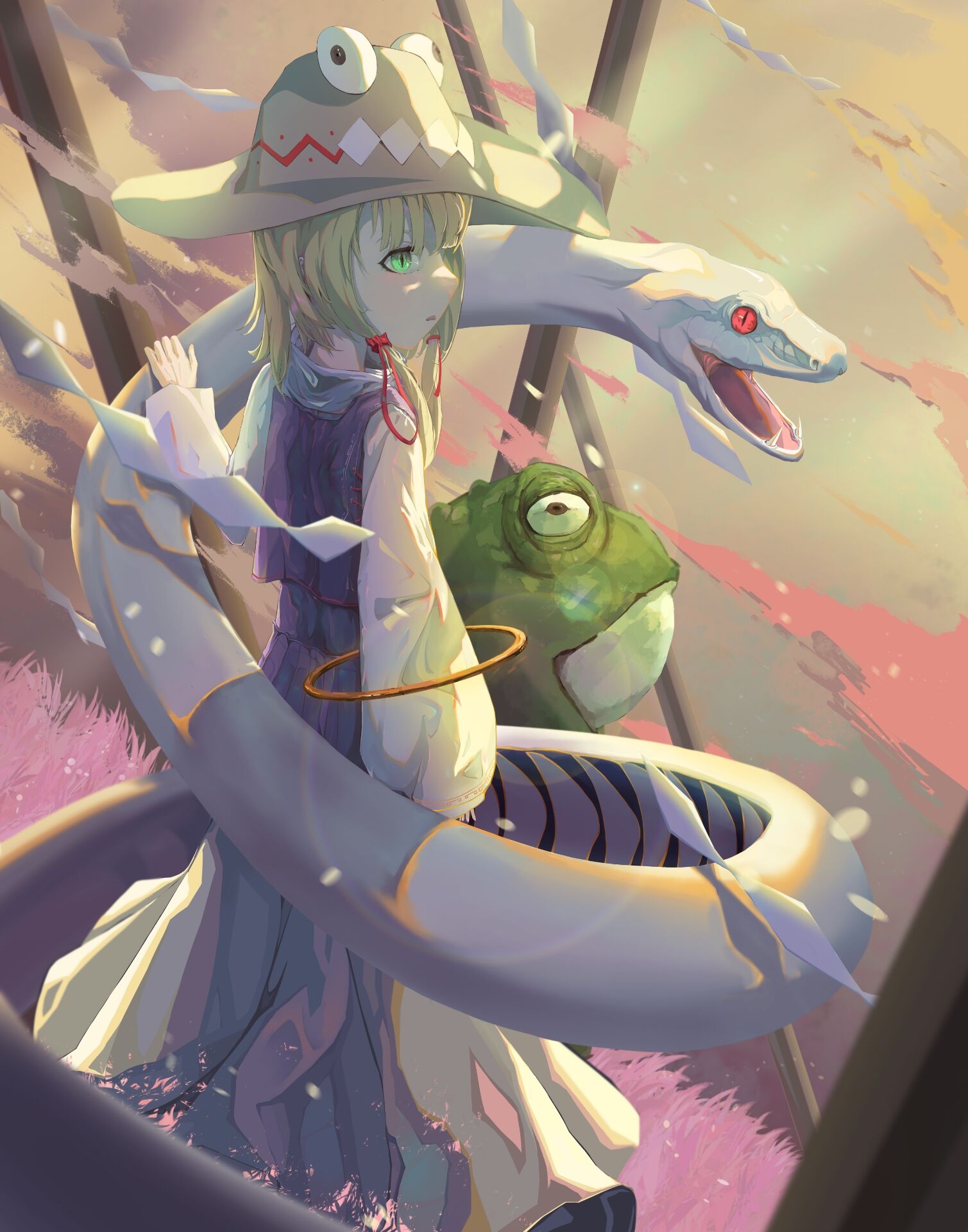 Rotarran Artwork Anime Girls Snake Touhou Frog 1509x1920