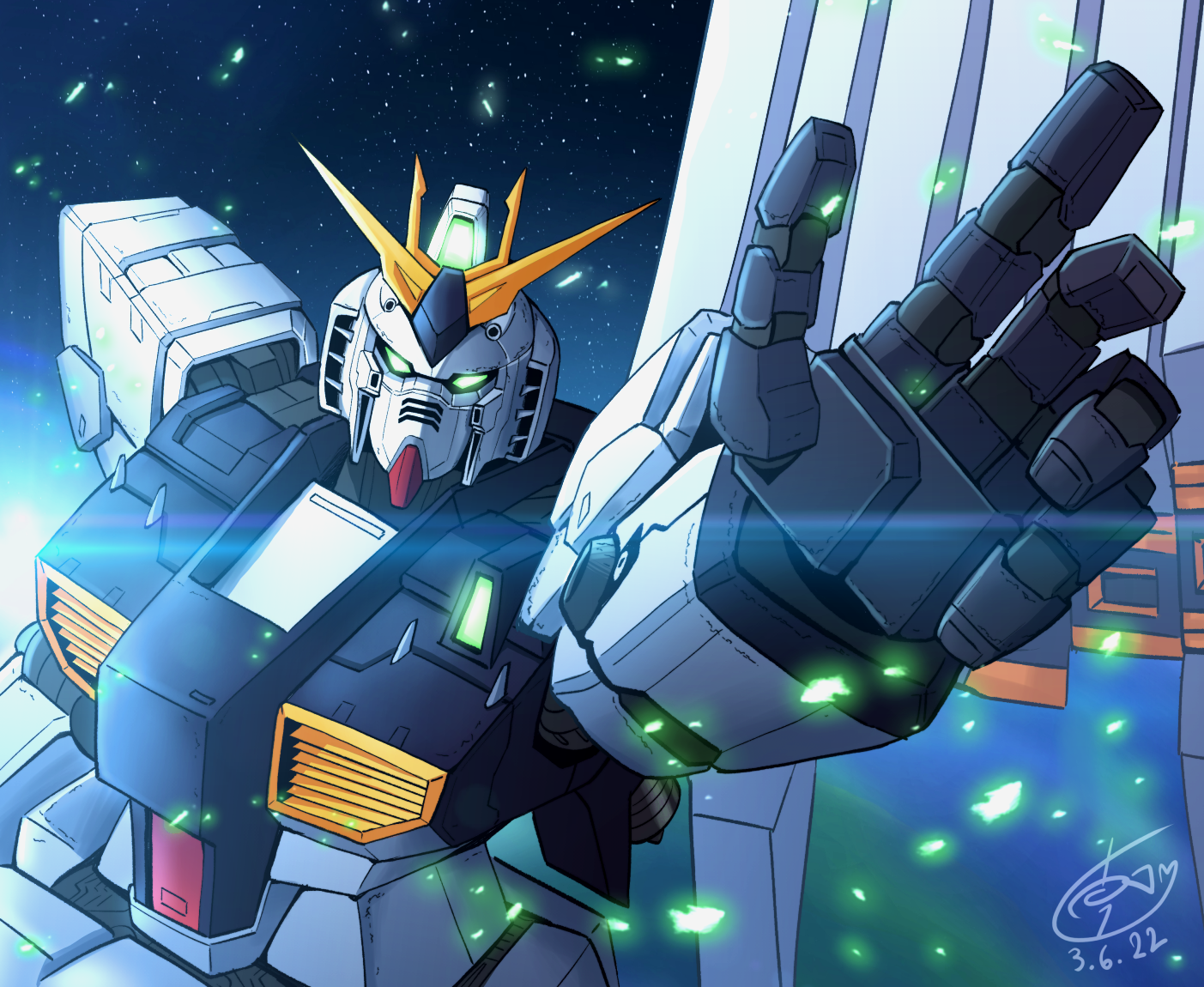 Anime Mechs Super Robot Taisen Gundam Artwork Digital Art Fan Art RX 93 V Gundam Mobile Suit Gundam  1403x1150