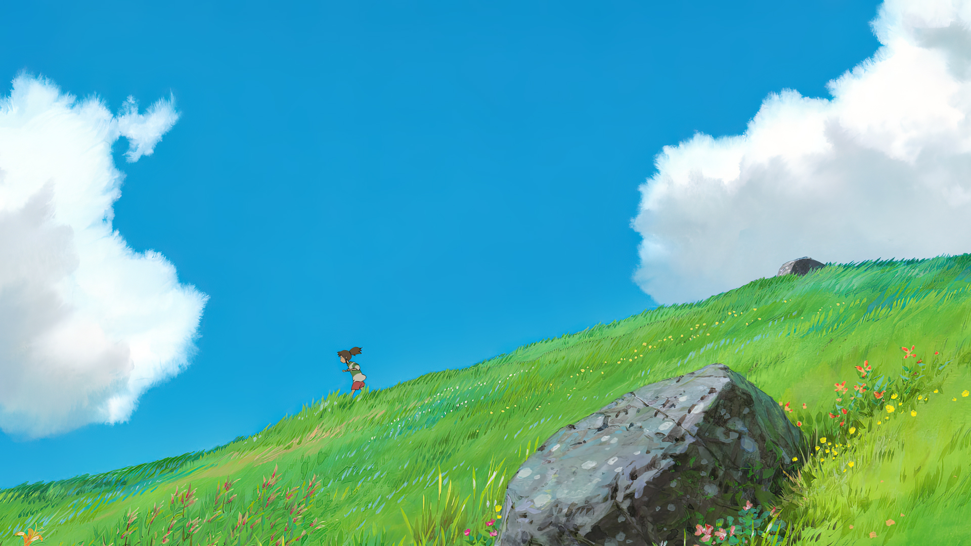Spirited Away Sen To Chihiro Animated Movies Film Stills Sky Clouds Grass Hayao Miyazaki Summer Anim 1920x1080