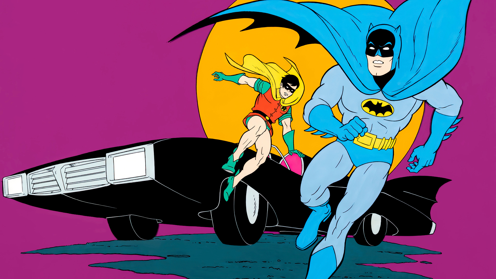 The Adventures Of Batman Animation Animated Series Cartoon Batman Robin DC Comics Batmobile Superher 1920x1080