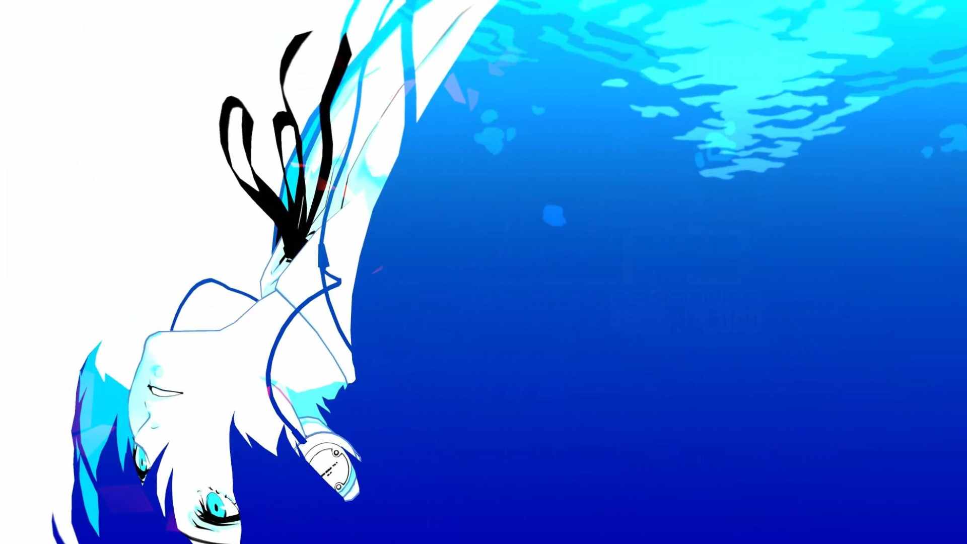 Persona 3 Persona Series Yuuki Makoto Anime Boys Simple Background Blue Minimalism 1920x1080
