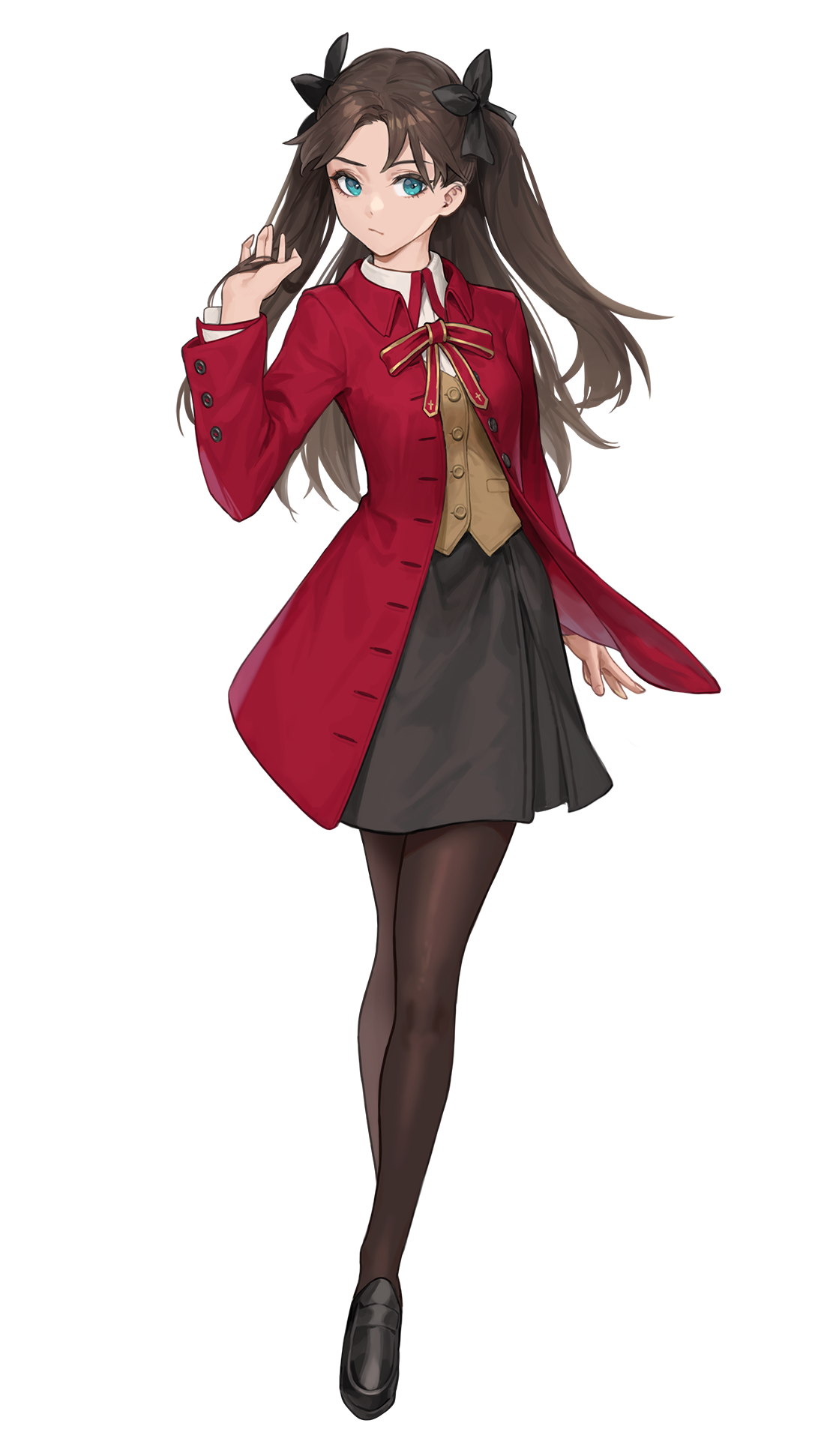 Tohsaka Rin Fate Series Cotta Vertical Anime Girls Twintails White Background Simple Background Mini 1107x1942