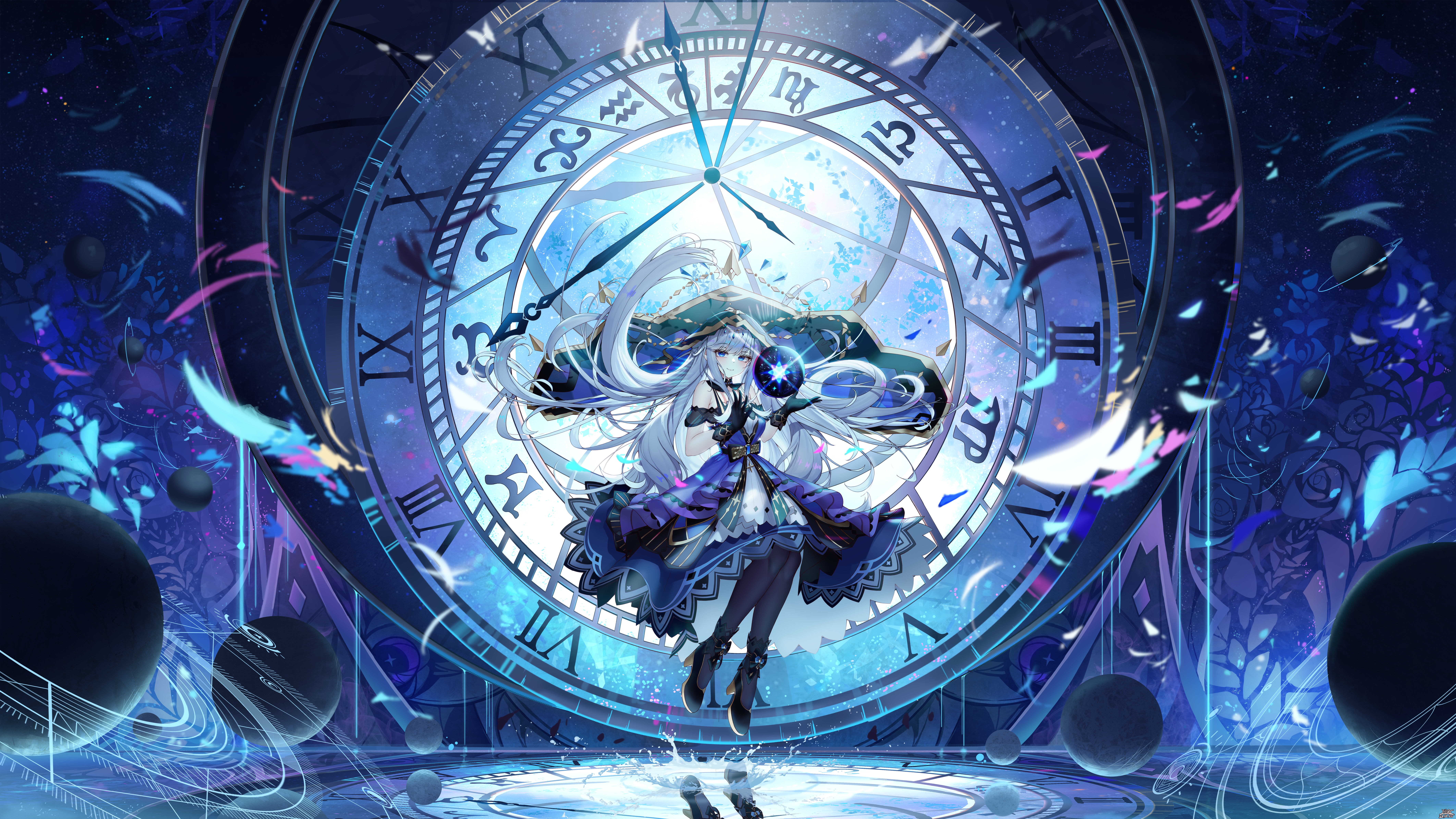 Anime Anime Girls Pixiv Clocks Zodiac 8500x4781