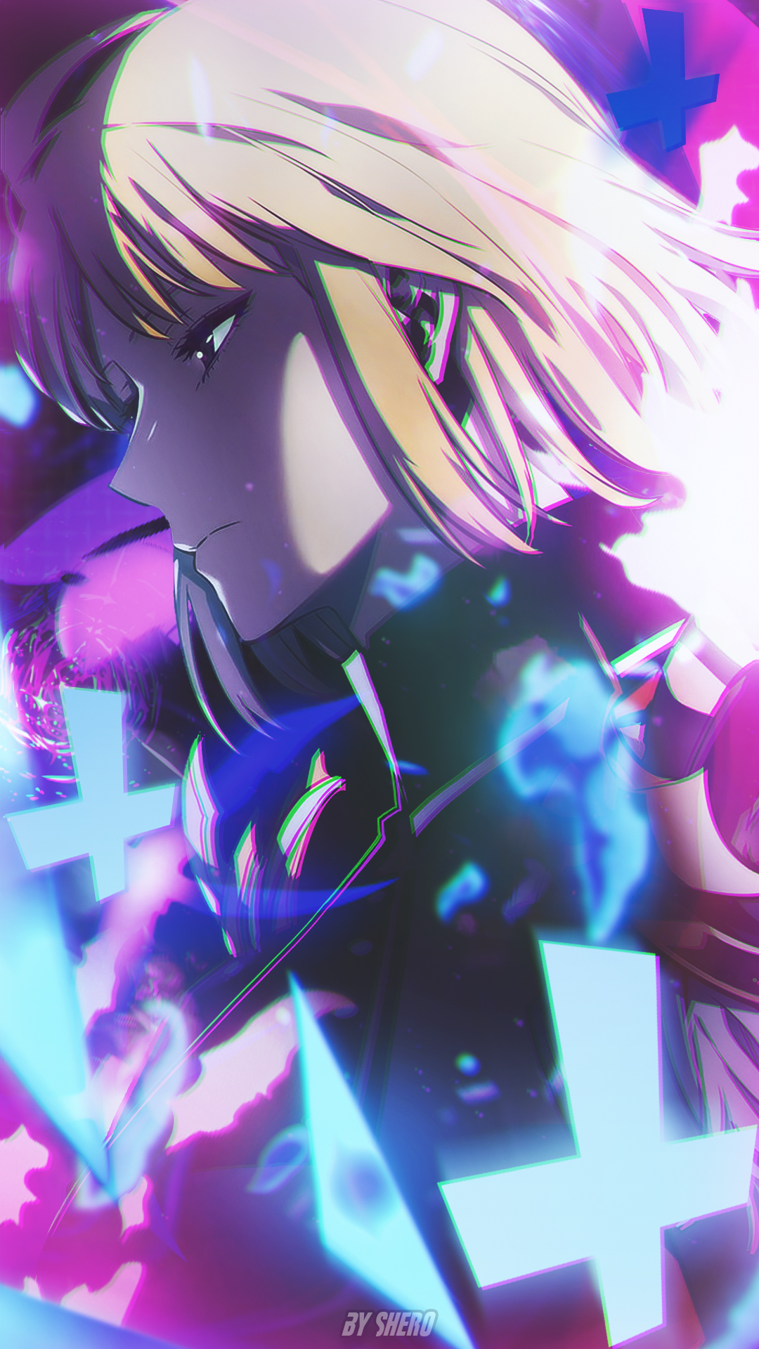 Solo Leveling Anime Girls Signature Manwhua Blonde Looking Away Short Hair Portrait Display 1080x1920