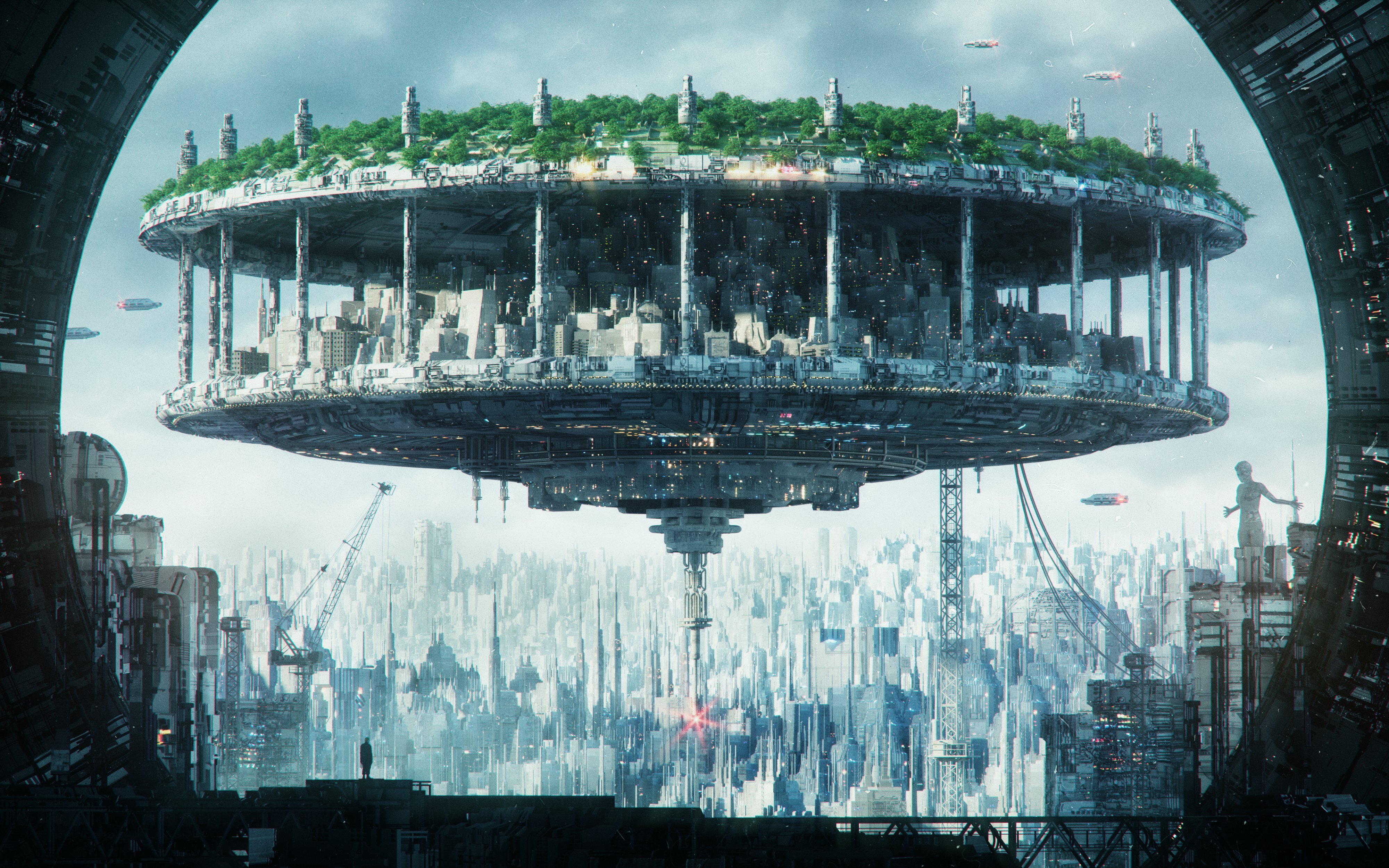 Annibale Siconolfi Megastructure Futuristic City Metropolis Science Fiction Digital Art Concept Art  4000x2500