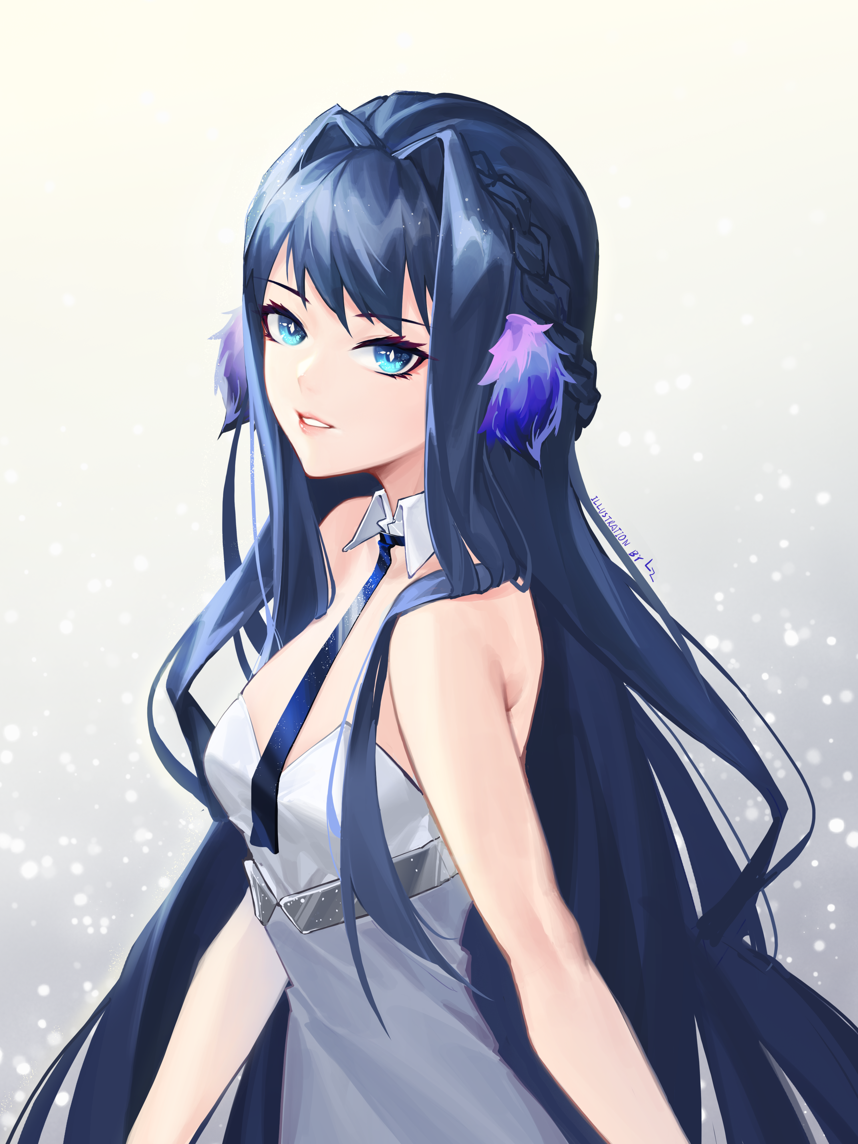 Anime Anime Girls Arknights Astesia Arknights Long Hair Blue Hair Solo Artwork Digital Art Fan Art 3000x4000