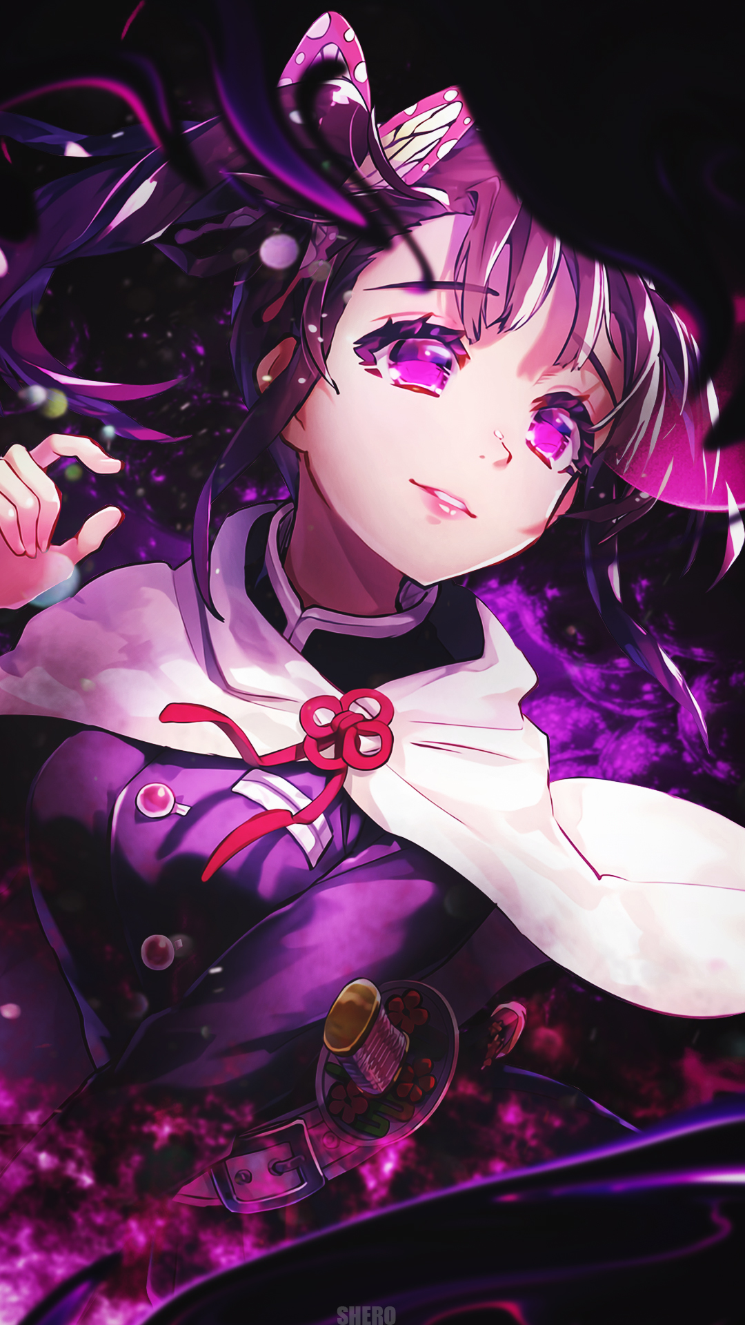 Anime Kimetsu No Yaiba Anime Girls Purple Background Hunter Signature Vertical 1080x1920