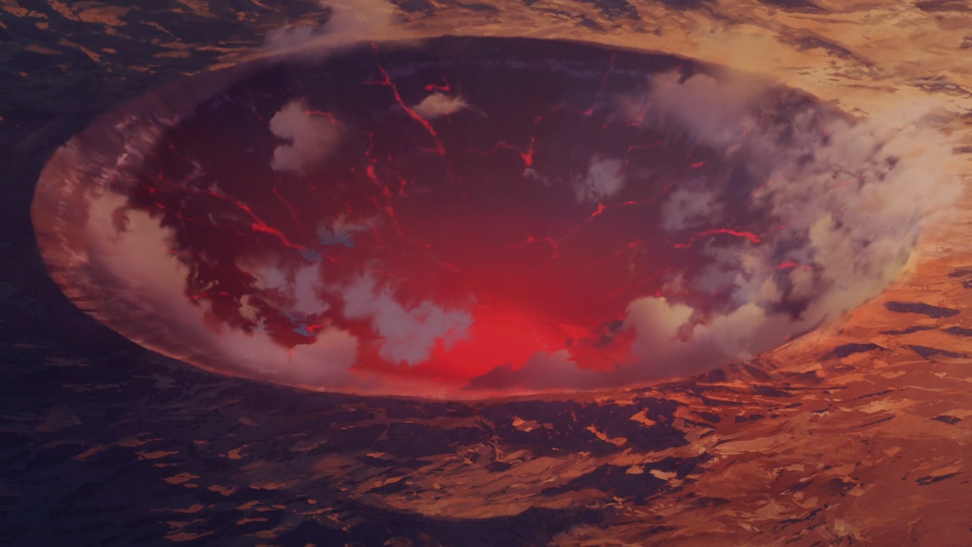 Fate Series Fate Strange Fake Anime Anime Screenshot Clouds Landscape Crater 1920x1080