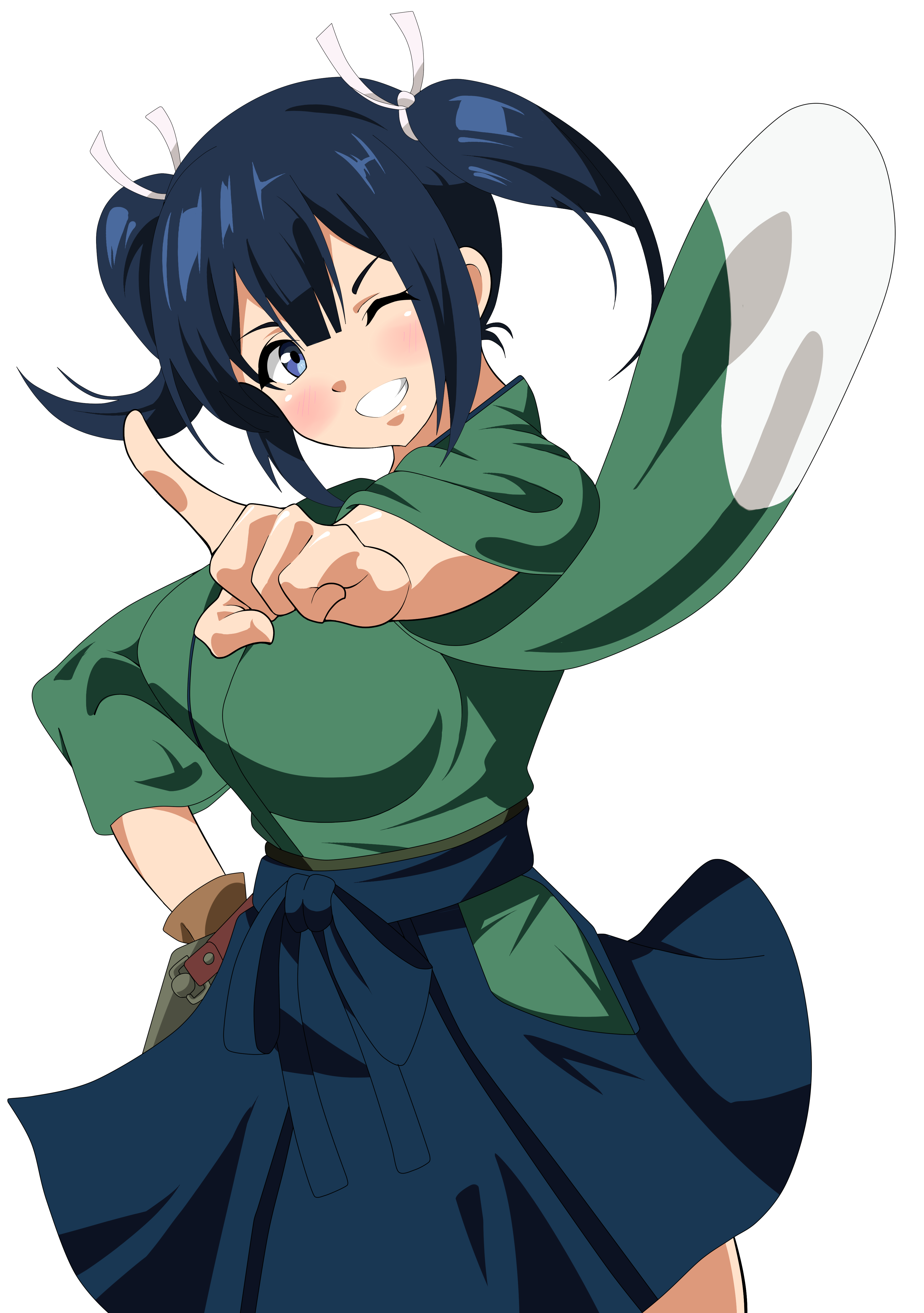 Anime Anime Girls Kantai Collection Souryuu KanColle Twintails Blue Hair Solo Artwork Digital Art Fa 3519x5000