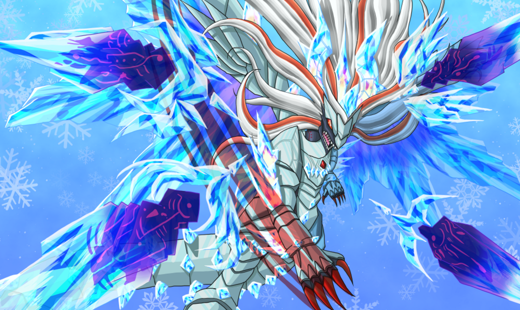 Anime Trading Card Games Yu Gi Oh Mirrorjade The Iceblade Dragon Solo Artwork Digital Art Fan Art 2000x1192