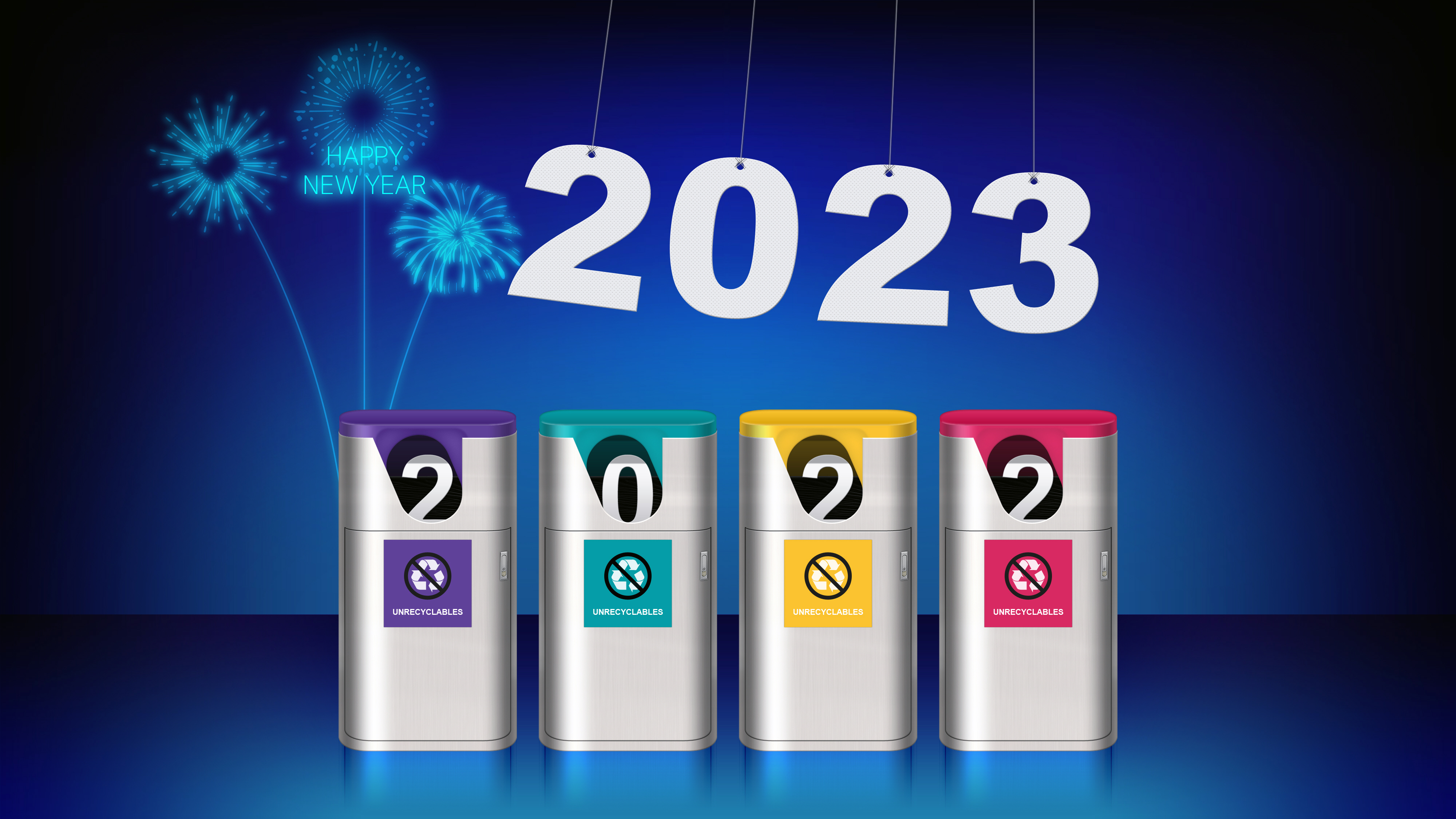 2023 Year New Year Trash Bin 4000x2250