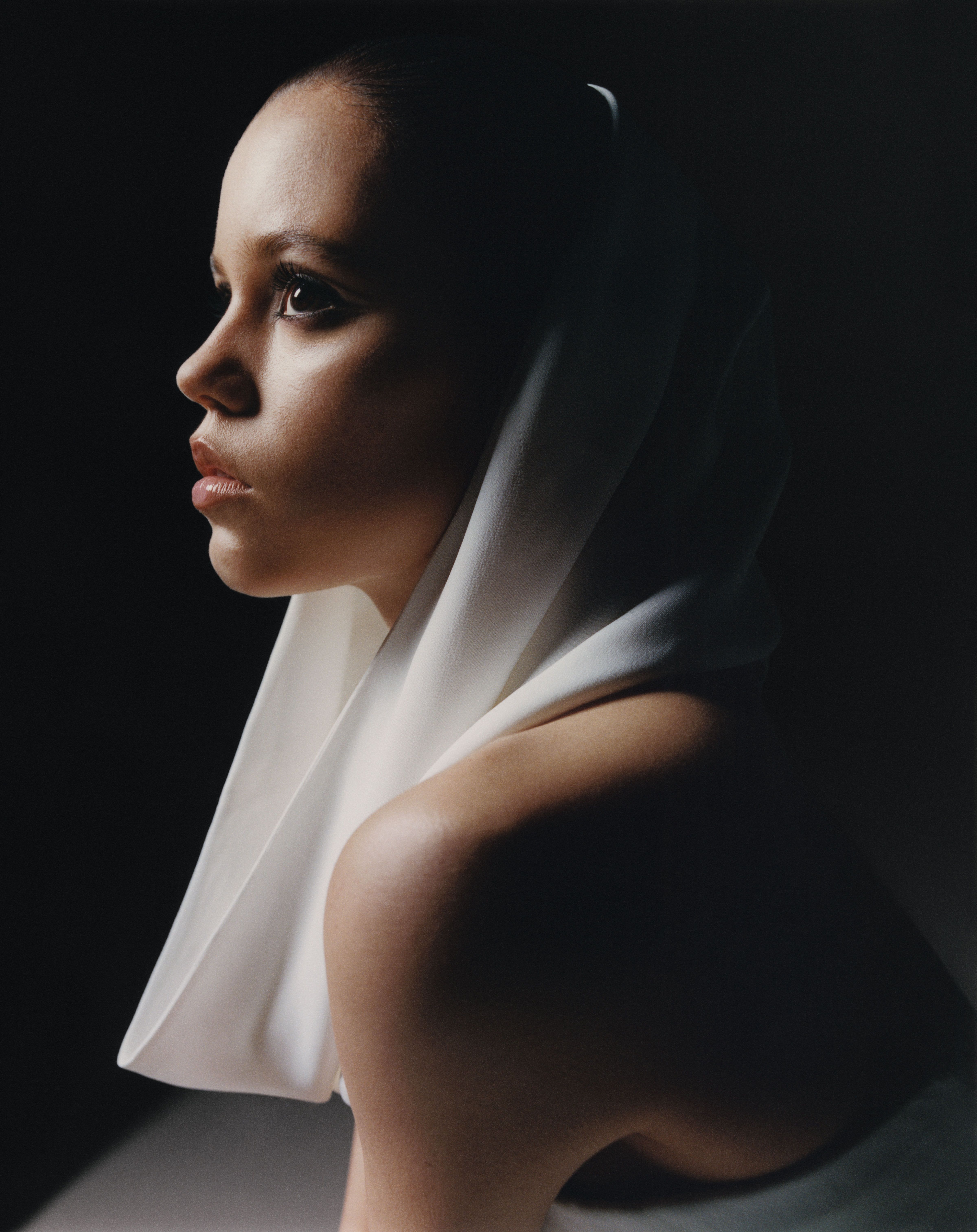 Jenna Ortega Actress Celebrity Women Simple Background Profile Portrait Display 4800x6053