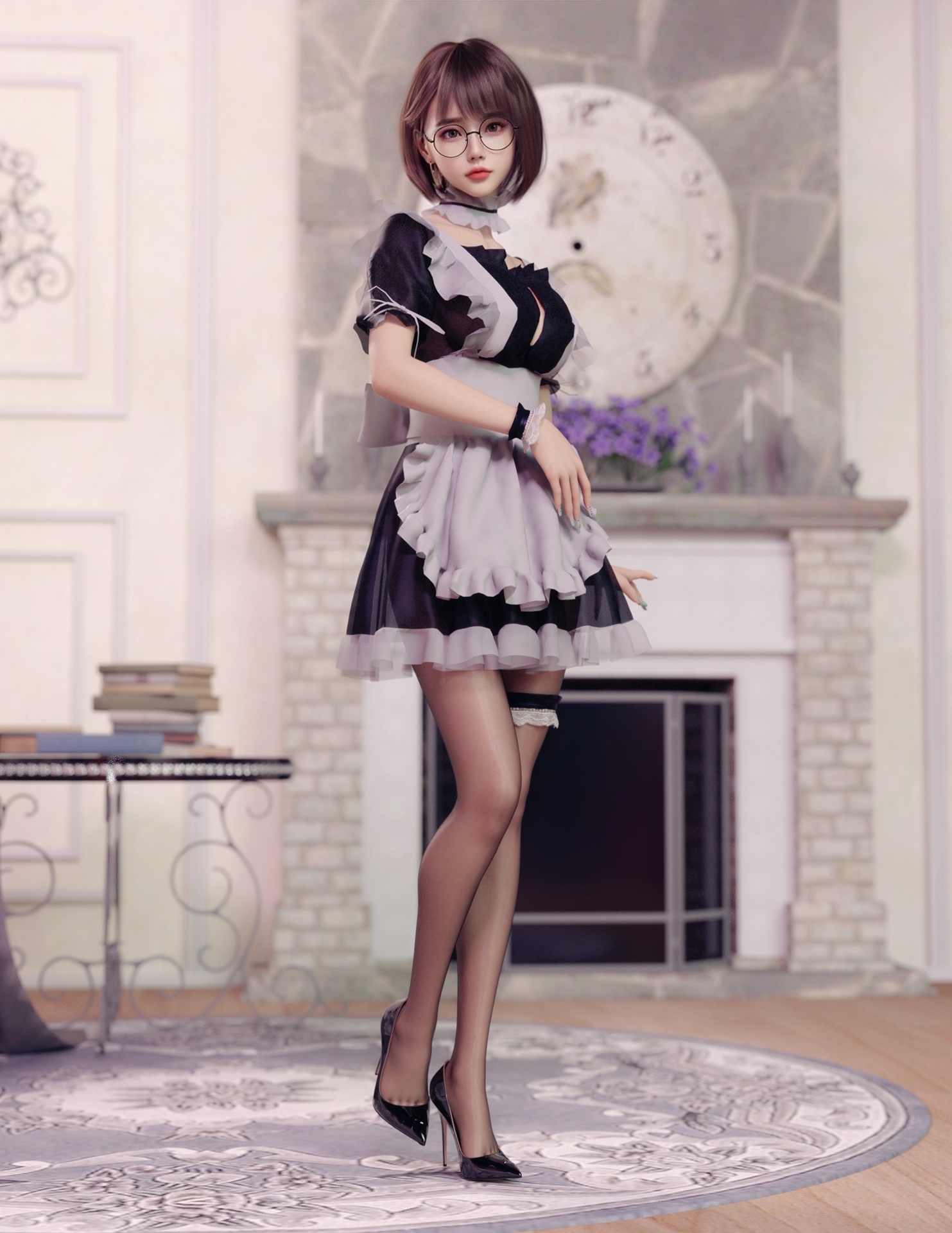 Fantasy Girl High Heels Maid Outfit Heels 3D Luck Zs 1483x1920