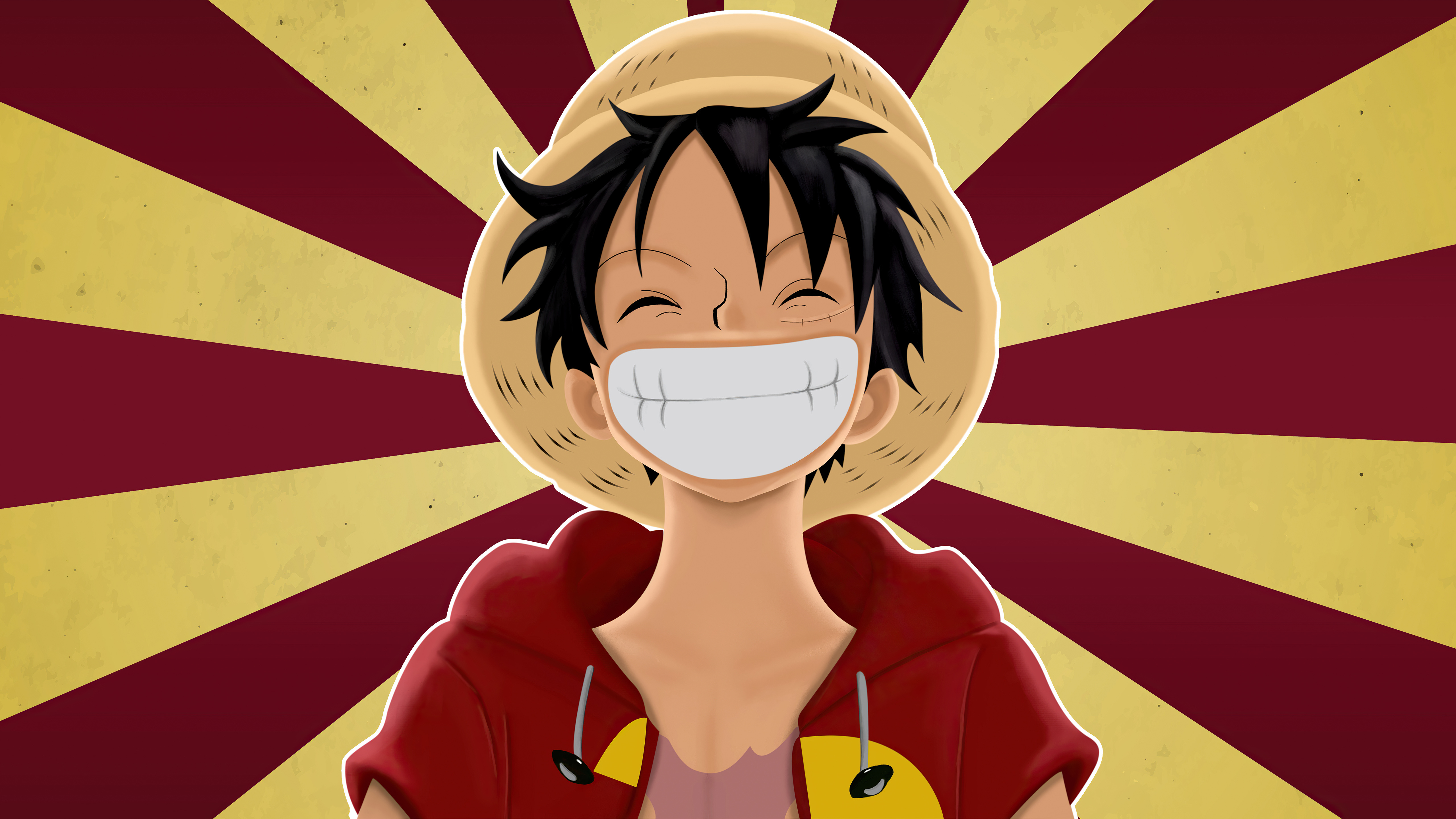 One Piece Anime Smiling Monkey D Luffy Straw Hat Anime Boys Closed Eyes  Wallpaper - Resolution:5120x2880 - ID:1355607 