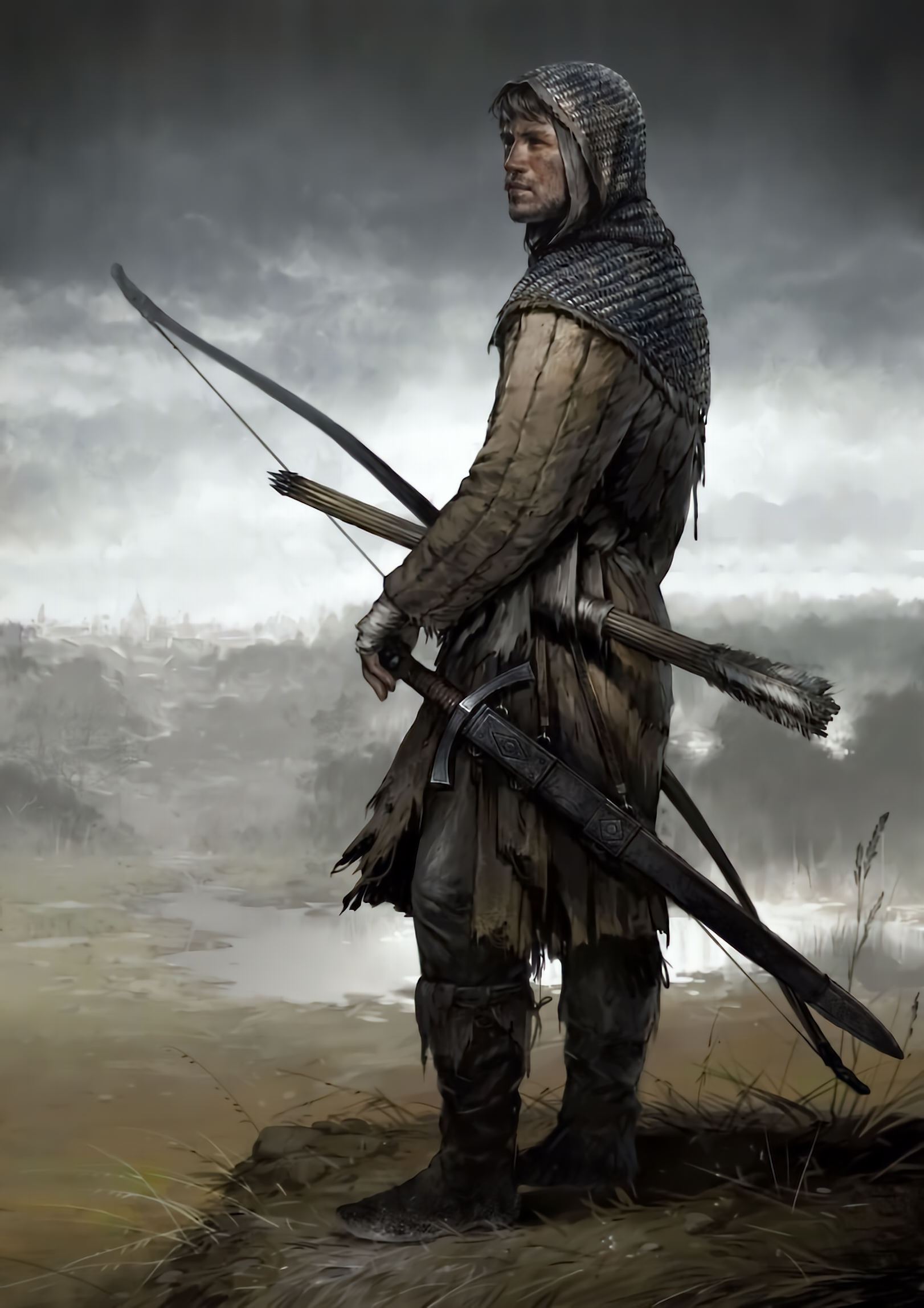 Fantasy Art Warrior Archer Digital Art Portrait Display 1622x2296