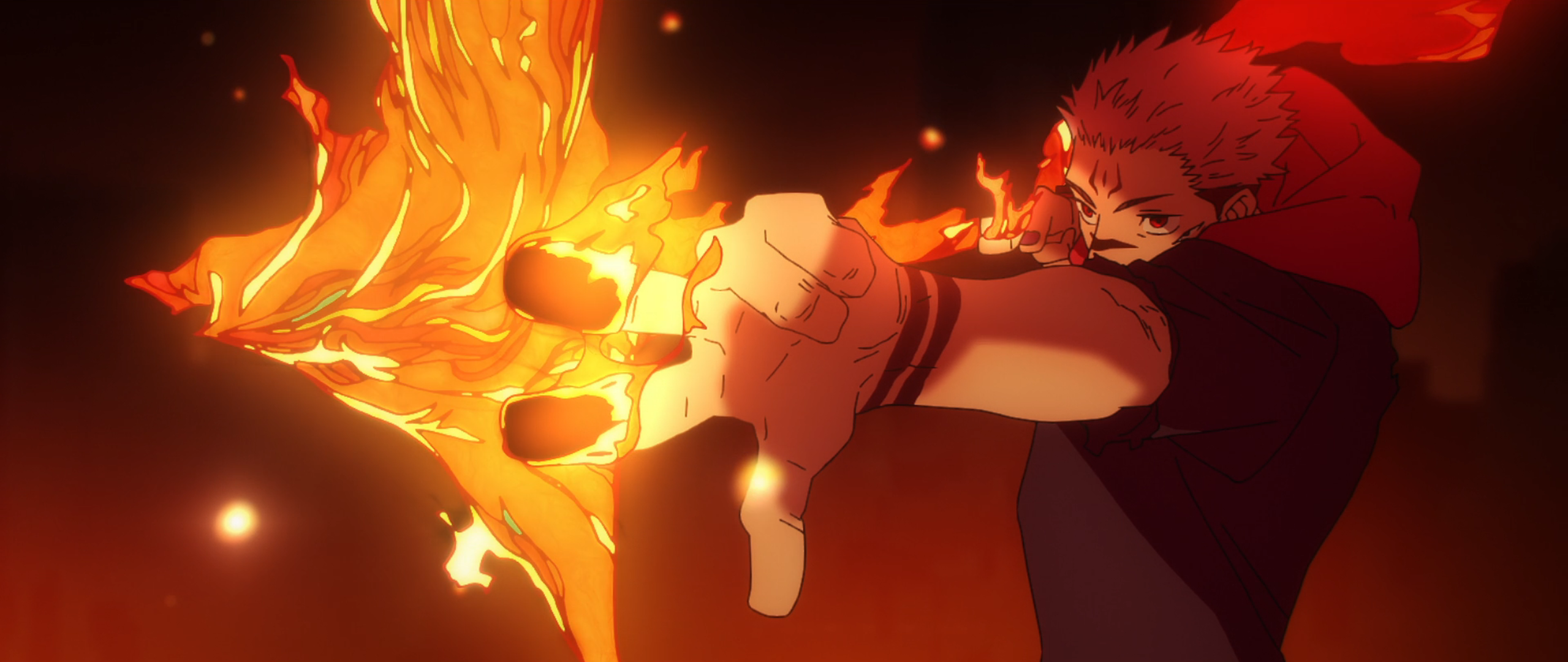 Sukuna Jujutsu Kaisen Yuji Itadori Fire Archer Arrows Anime Anime Screenshot Anime Boys Aiming Simpl 2559x1081