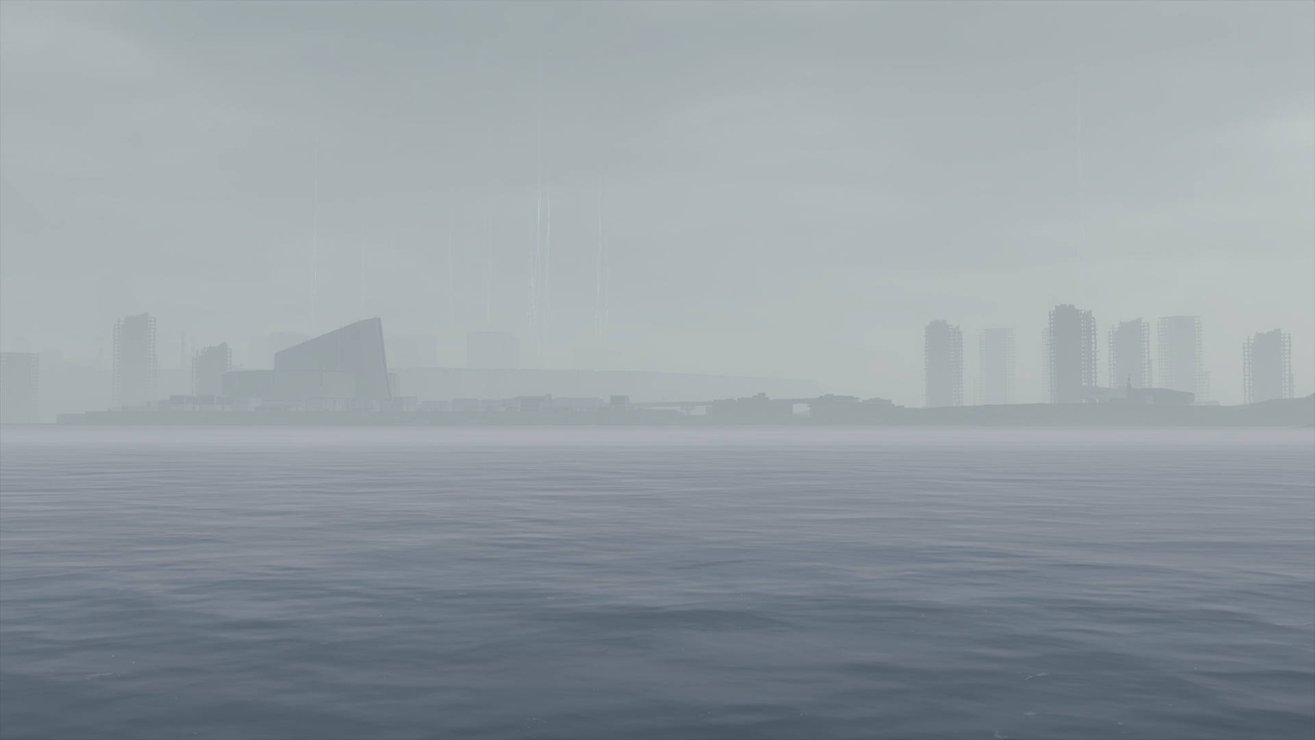 Kojima Productions Death Stranding Video Games Screen Shot Mist Waterfront Silhouette Futuristic Fut 1920x1080