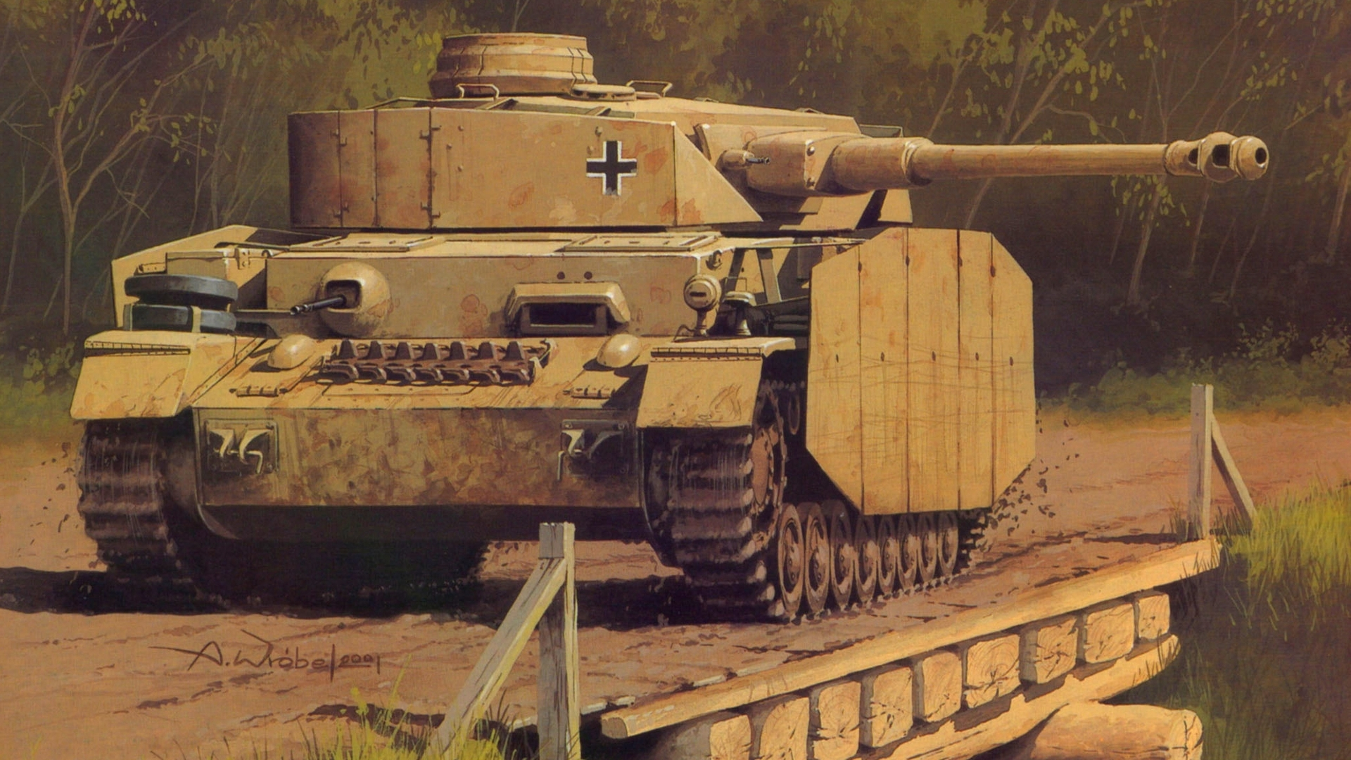 Panzer IV World War Ii Digital Art Tank Military Watermarked Artwork Military Vehicle Signature Fron 1920x1080