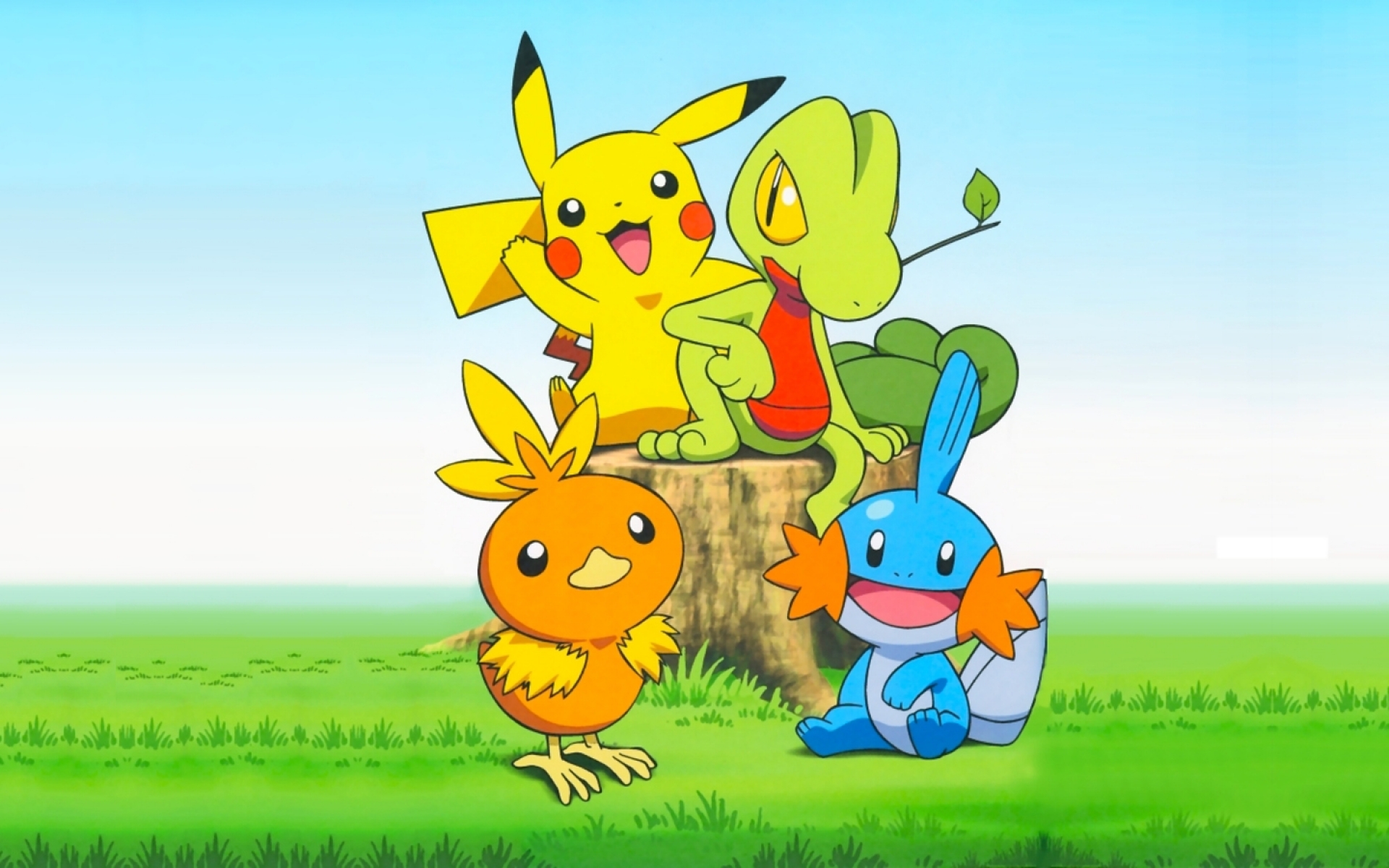 Pokemon Pikachu Torchic Treecko Mudkip Anime 1920x1200