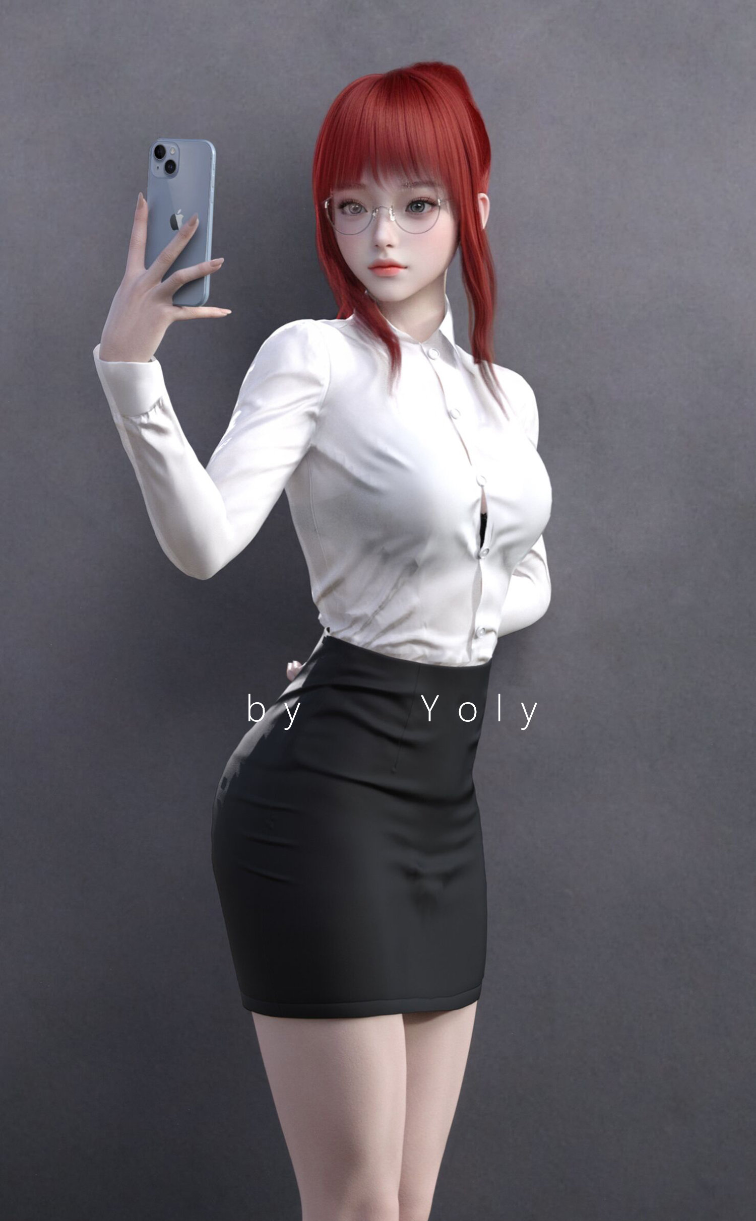 Yoly DAZ Daz 3D CGi Digital Art Artwork Asian Asian Cosplayer Fan Art Women School Uniform Schoolgir 1500x2424