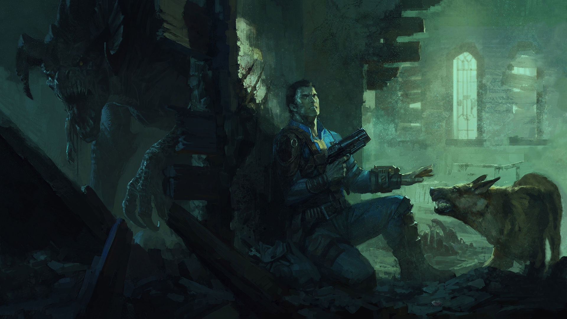 Bayard Wu Fallout 4 Deathclaw Gun Fantasy Art Creature Video Games 1920x1080