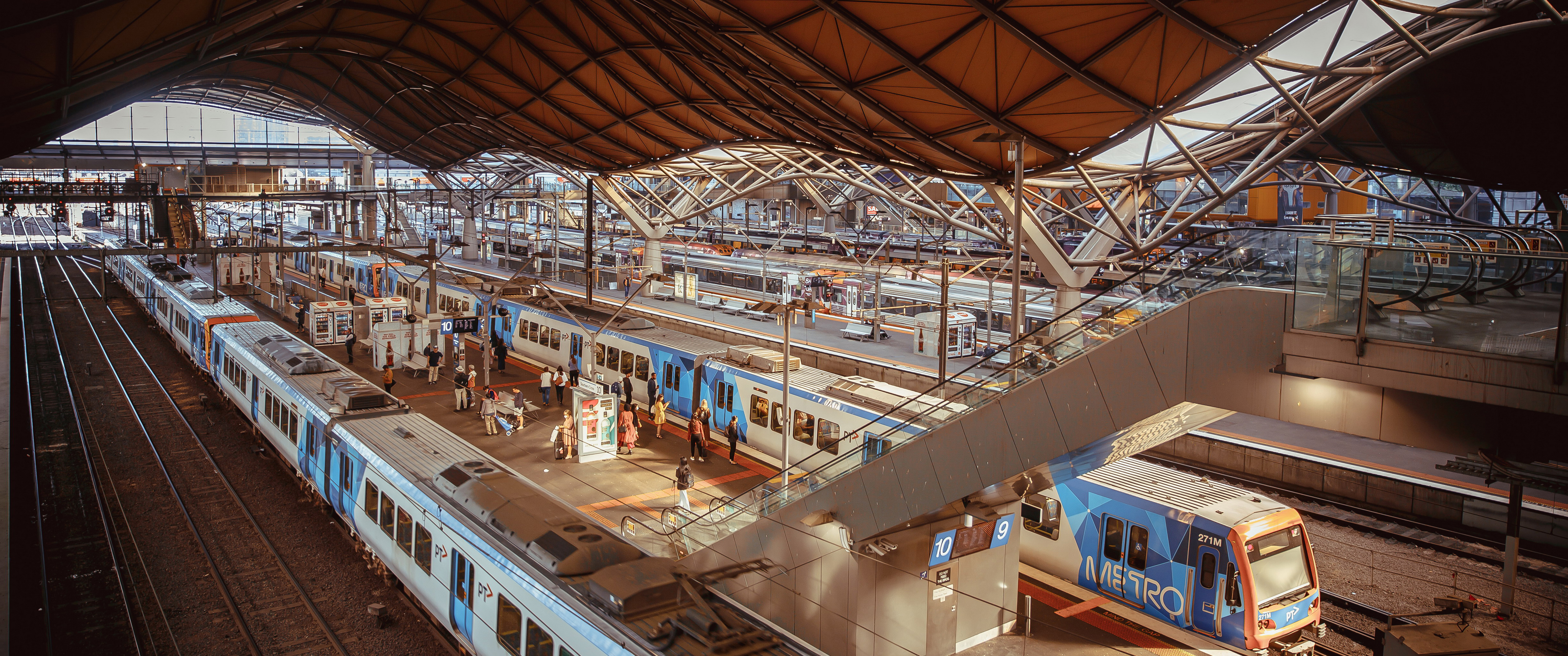 Melbourne City Australia Train Train Station 3440x1440