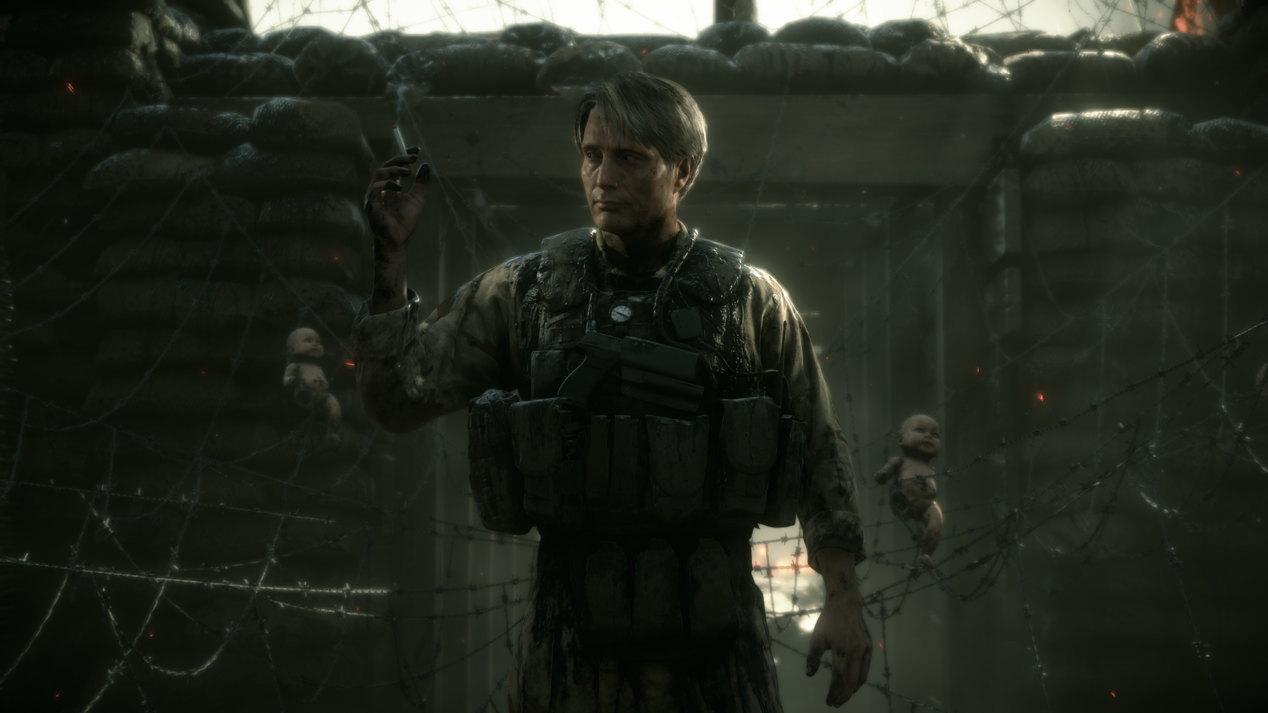 Death Stranding Mads Mikkelsen Video Games CGi Video Game Man Video Game Characters Cigarettes Unifo 2560x1440